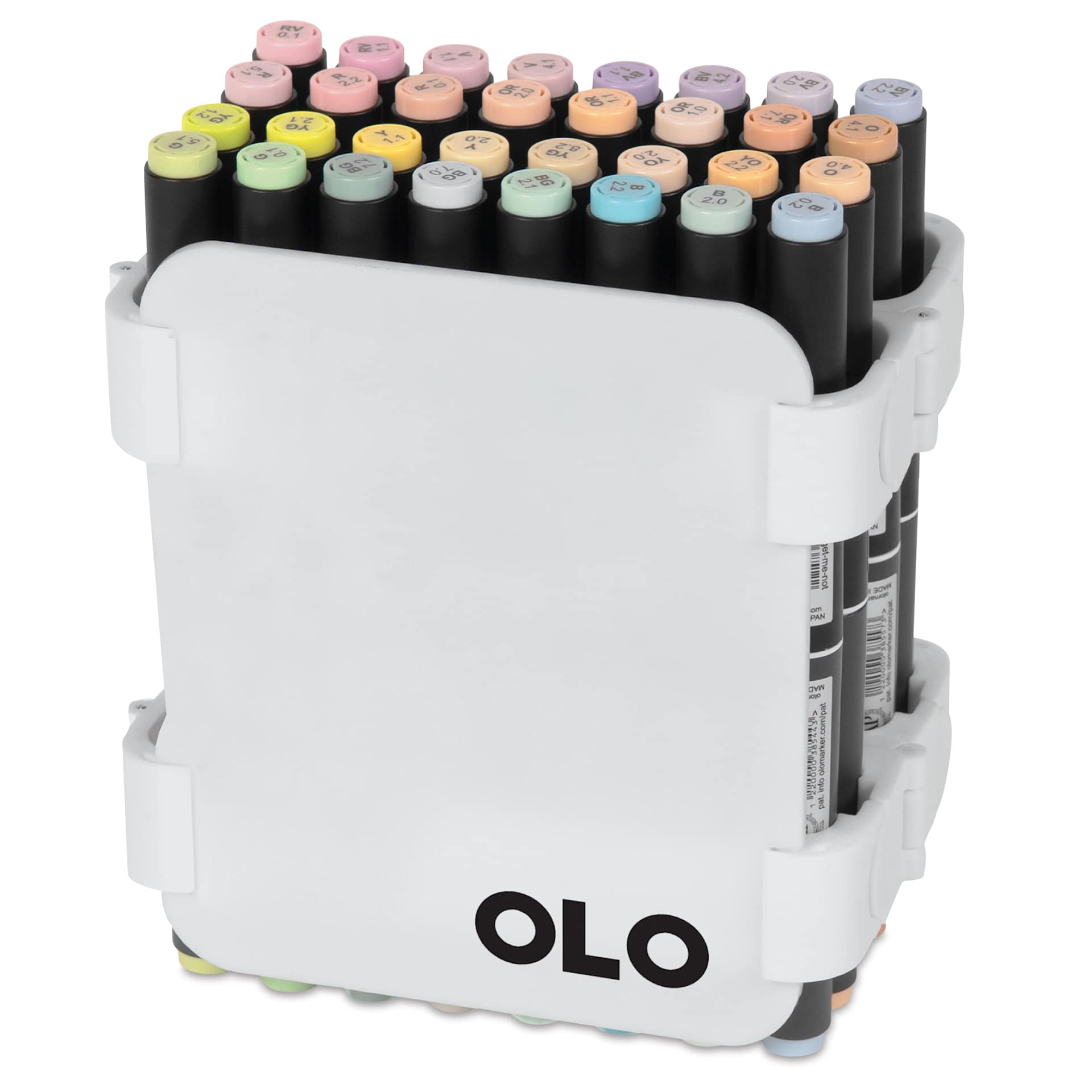Olo Dual Tip Marker Carry Case - Set of 32, Pastel Colors