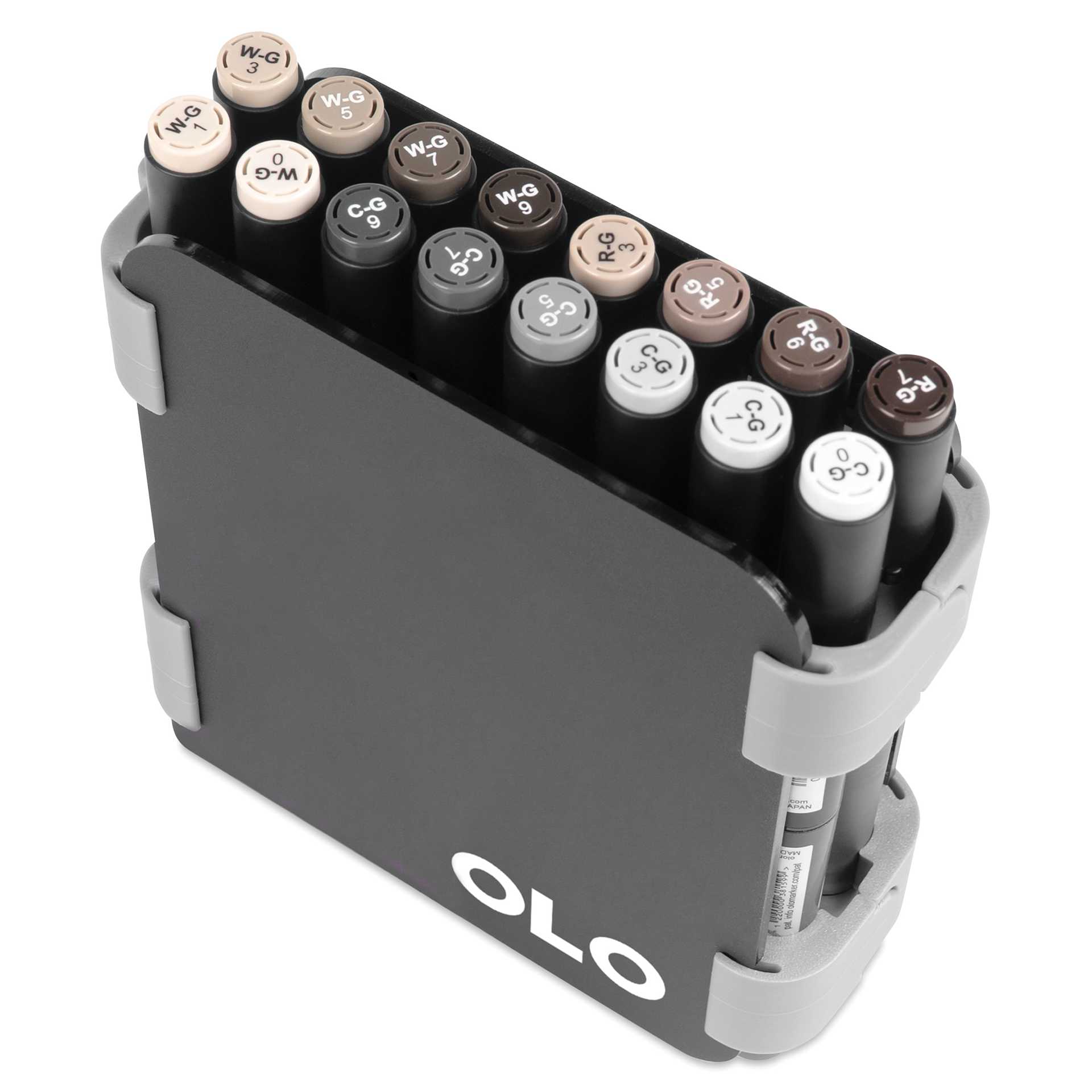 Olo Dual Tip Marker Carry Case - Set of 32, Gray Colors