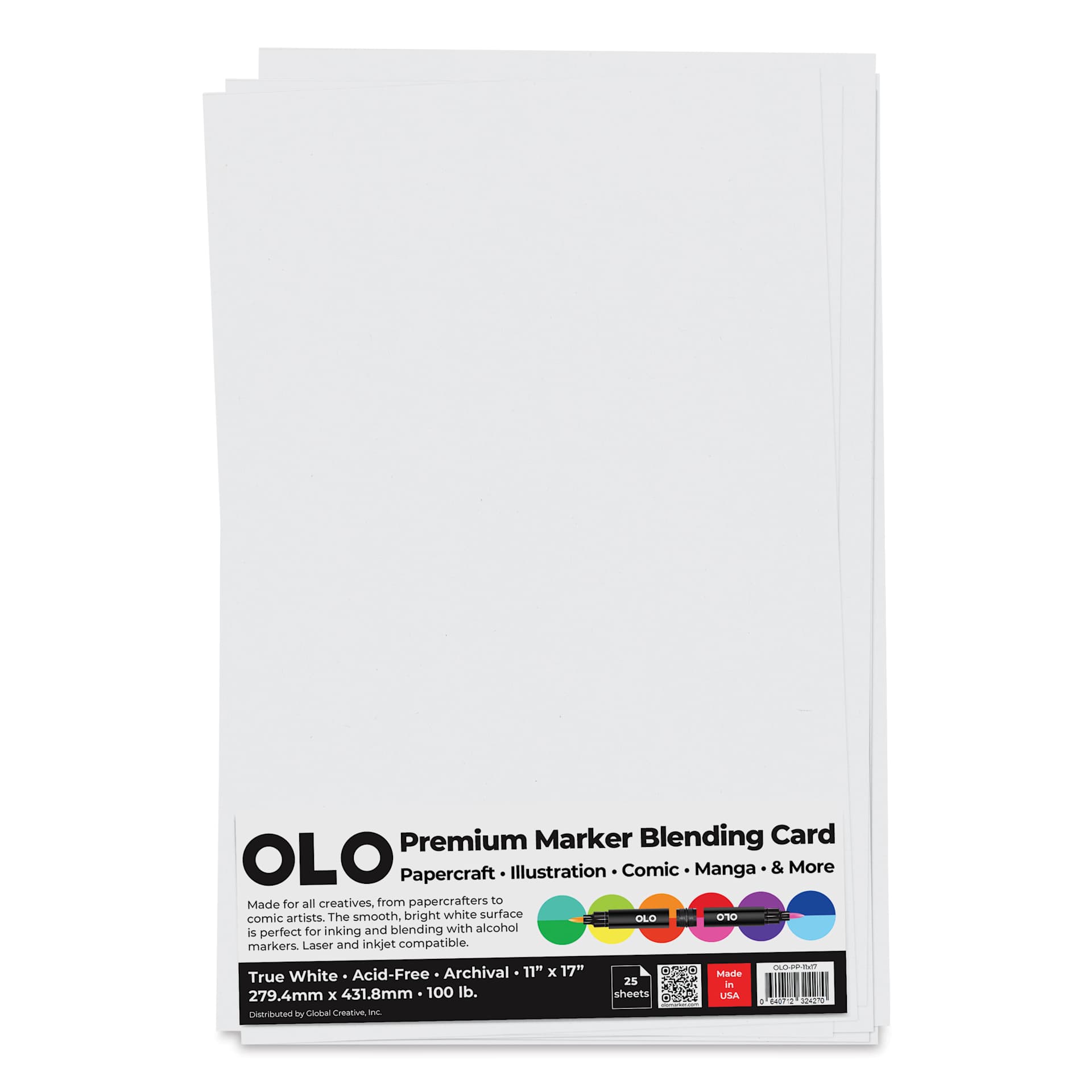 Olo Premium Marker Blending Card Paper - Pkg of 25, 11" x 17"