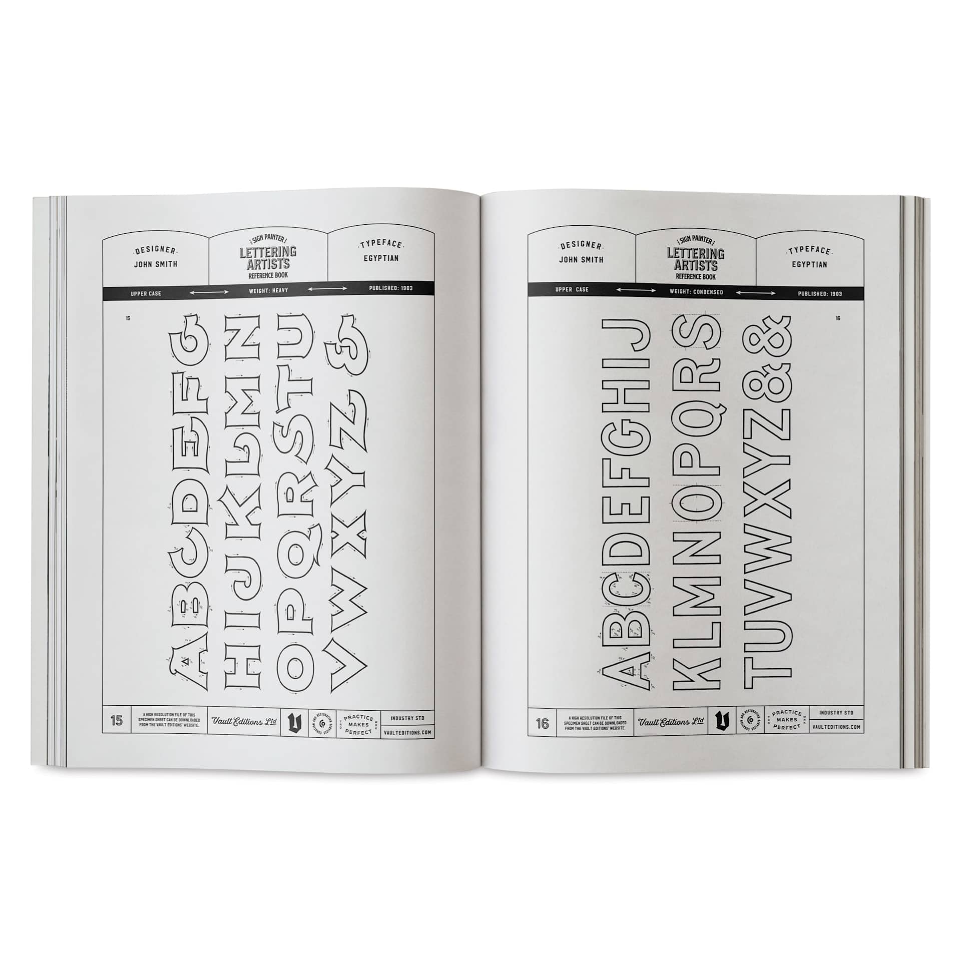Vault Editions The Sign Painter and Lettering Artists Reference Book, Egyptian