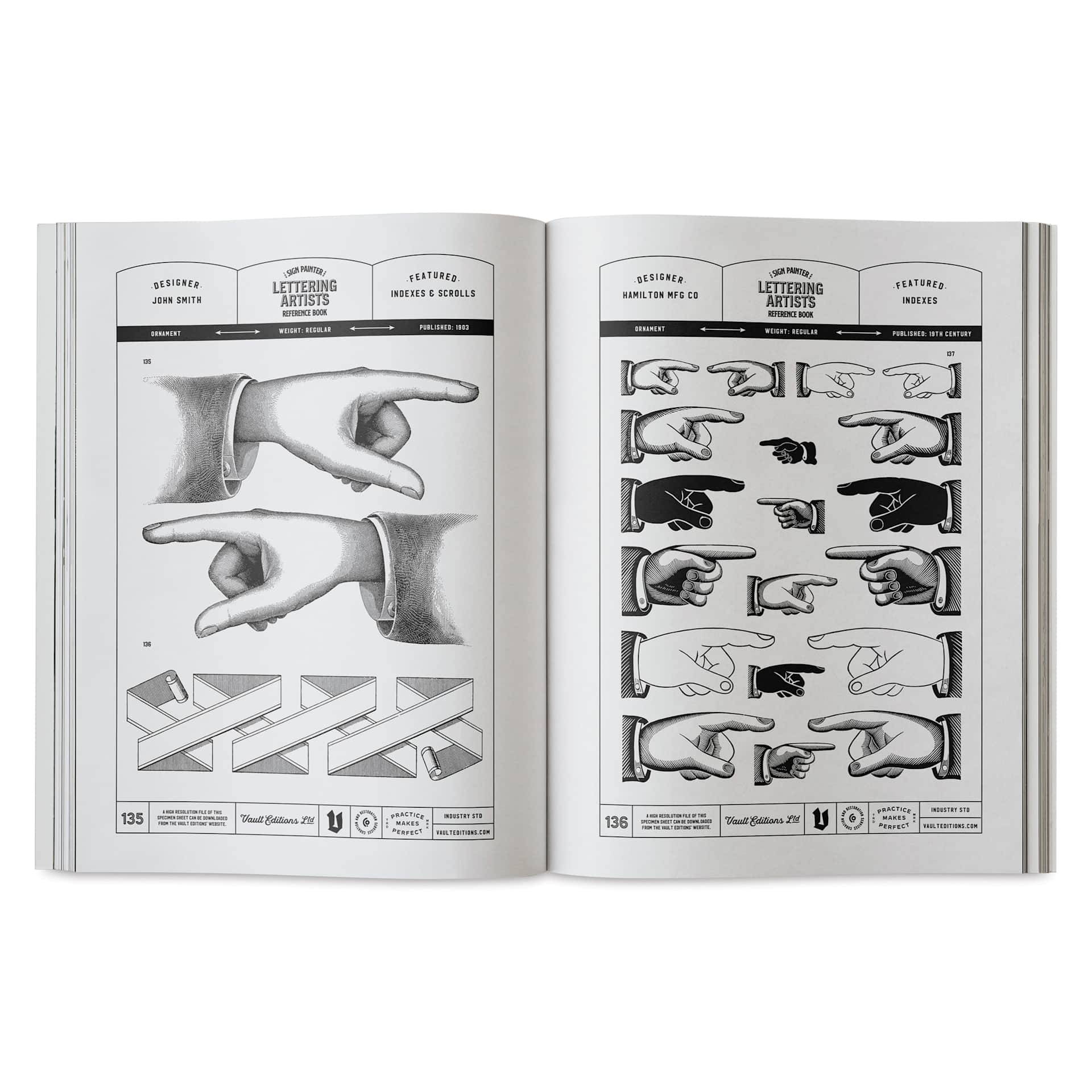 Vault Editions The Sign Painter and Lettering Artists Reference Book, Indexes & Scrolls