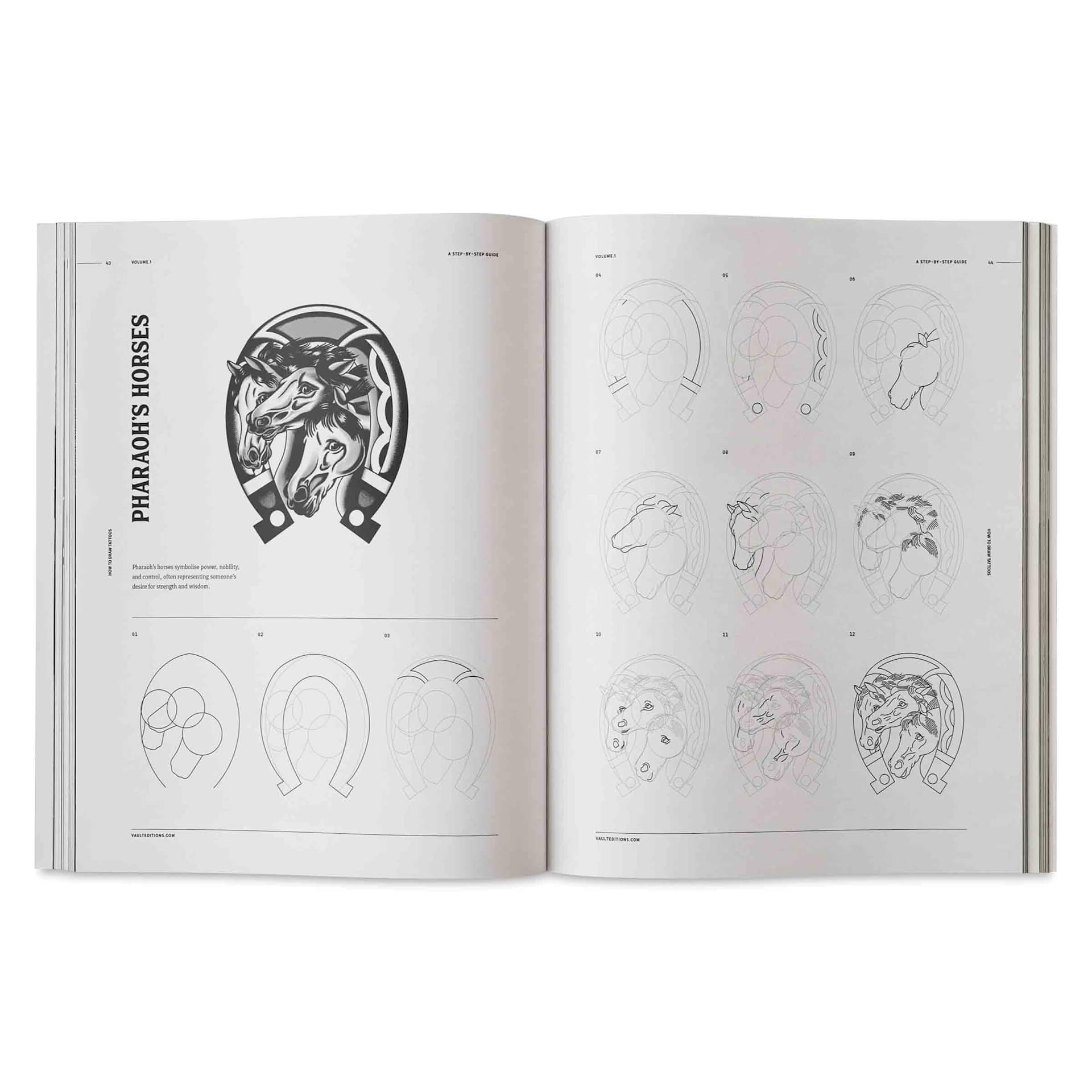 Vault Editions How to Draw Tattoo Flash, Pharaoh's Horses