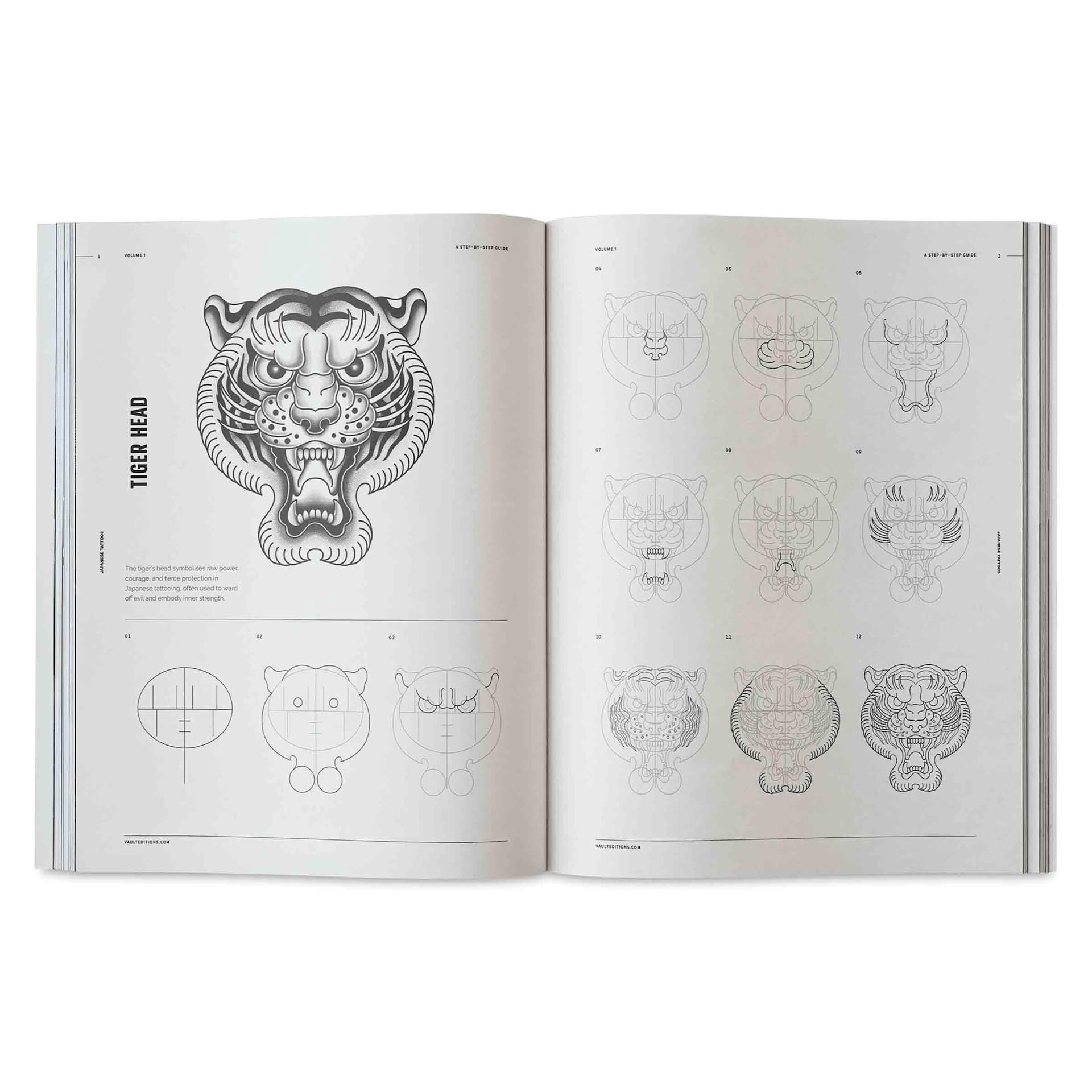 Vault Editions How to Draw Japanese Tattoos, tiger head