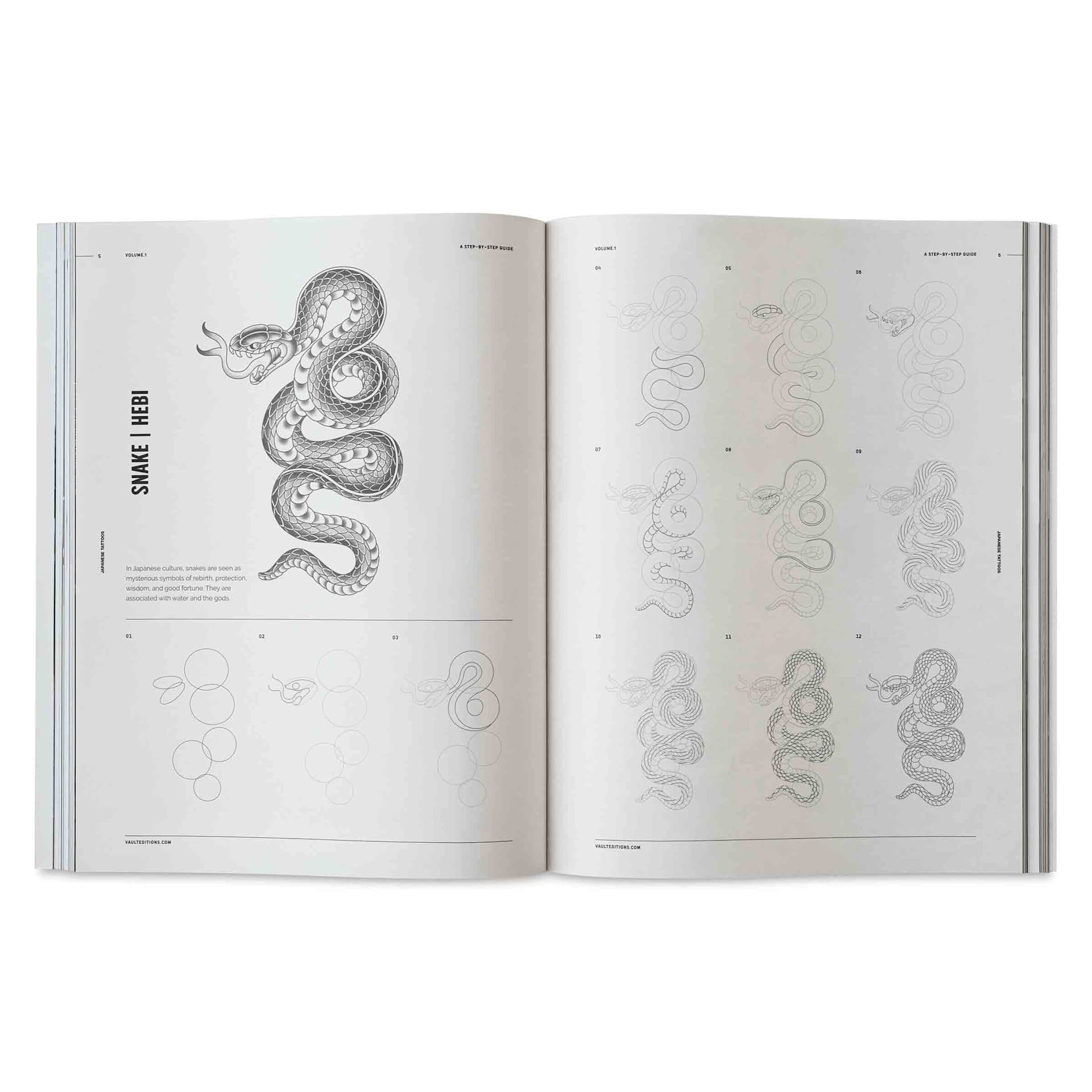 Vault Editions How to Draw Japanese Tattoos, snake
