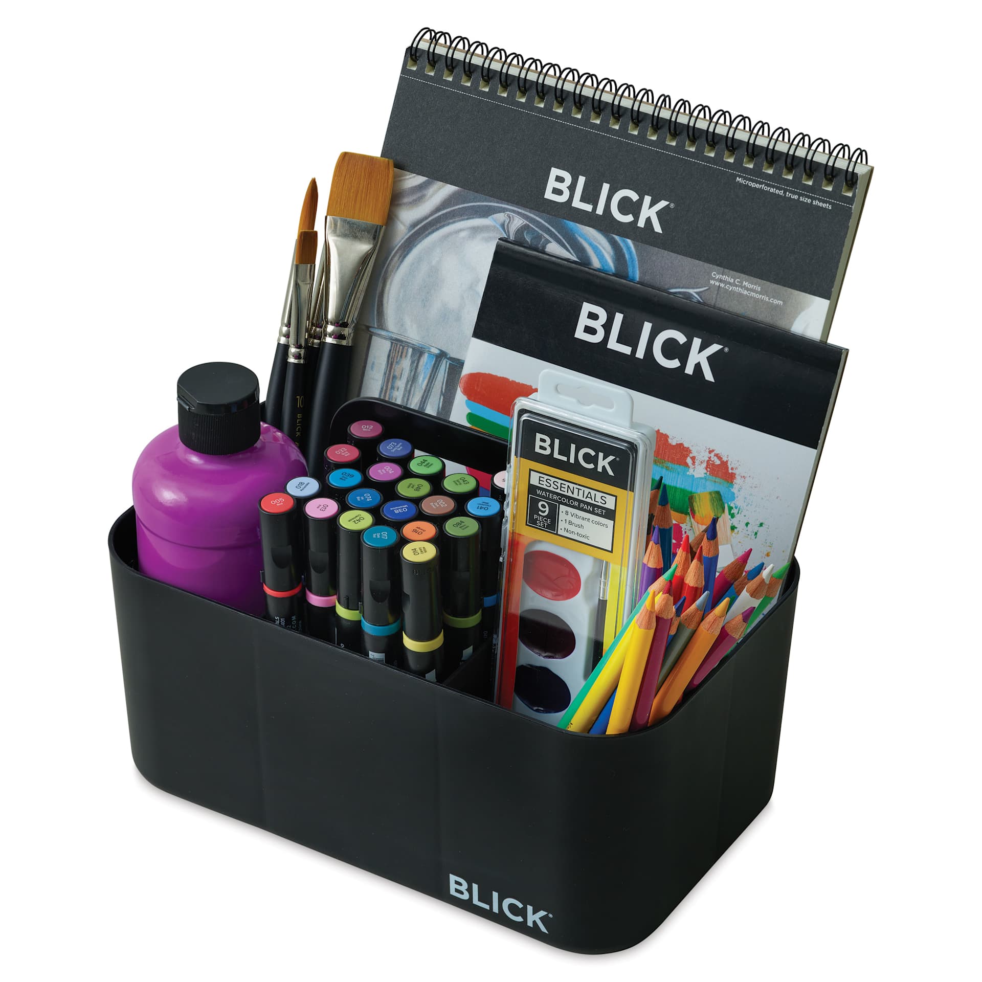 Blick Storage Caddy - Black, filled with supplies (sold separately)