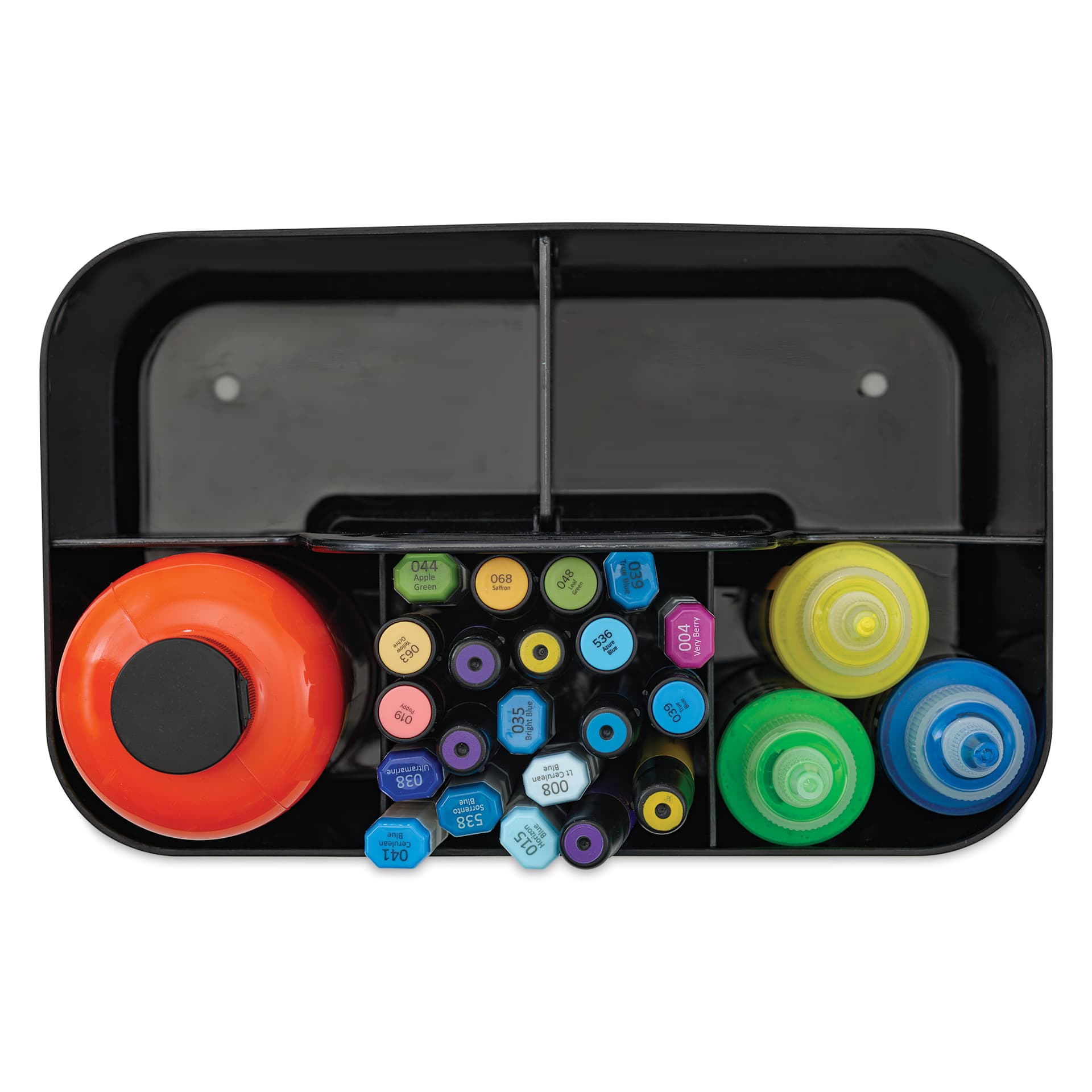 Blick Storage Caddy - Black, overhead view - supplies sold separately 