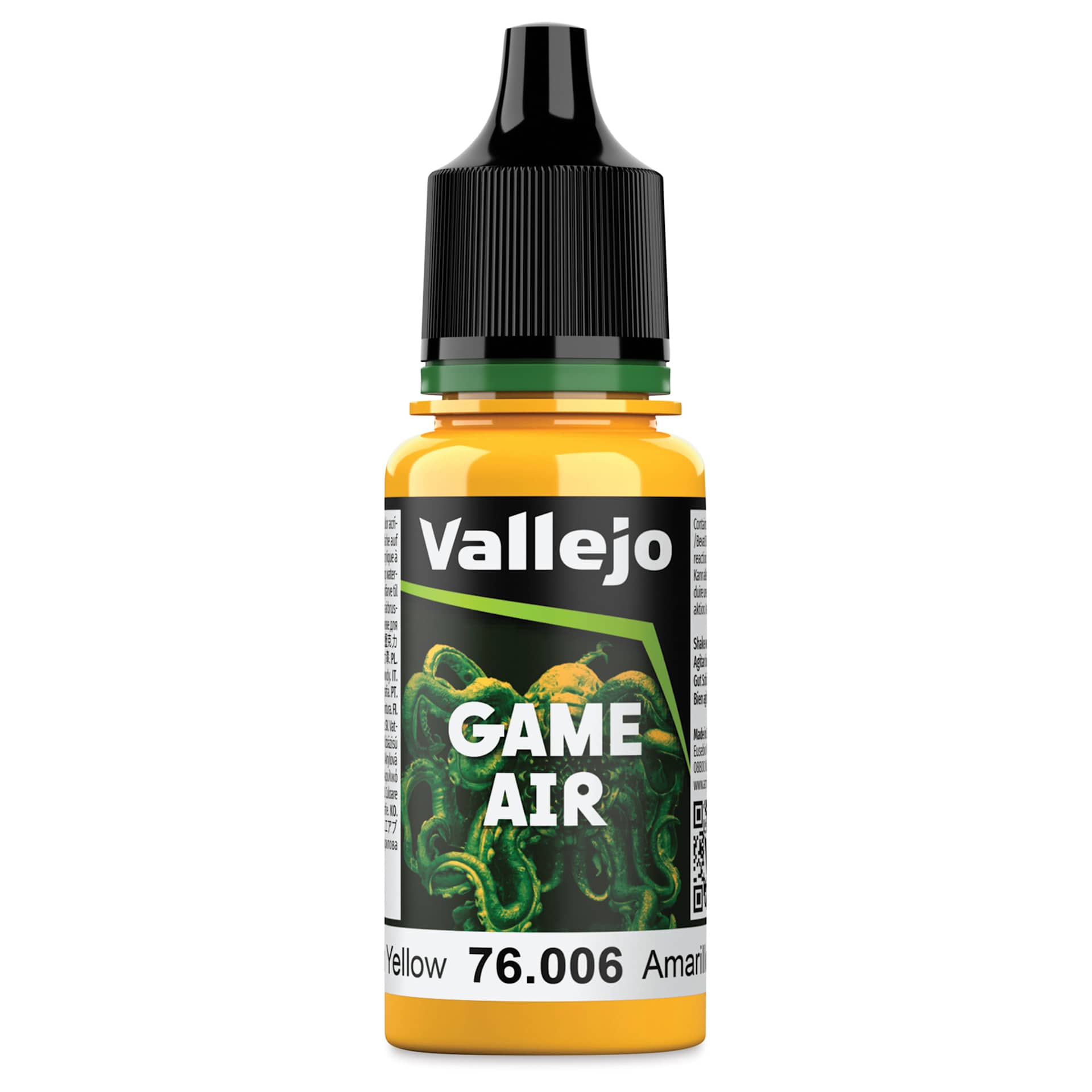 Vallejo Game Air Acrylic Airbrush Paint - Sun Yellow, 18 ml Bottle