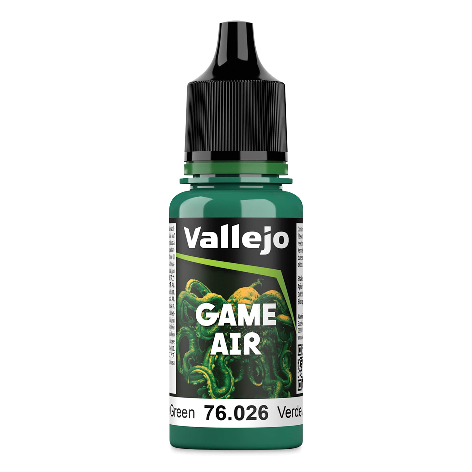 Vallejo Game Air Acrylic Airbrush Paint - Jade Green, 18 ml Bottle