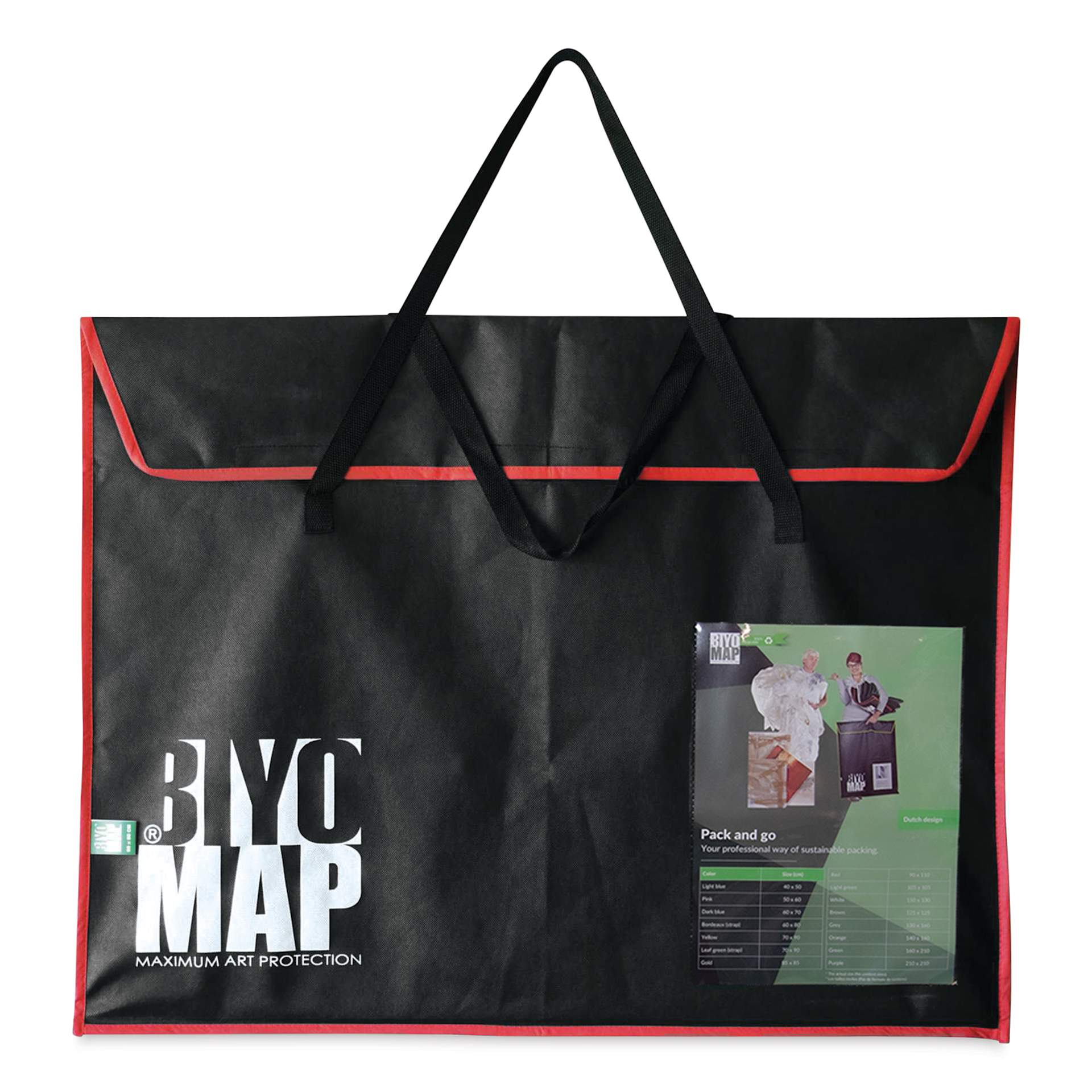Biyomap Reusable Art Storage Bag - 23.6 x 31.5", Burgundy Red Border