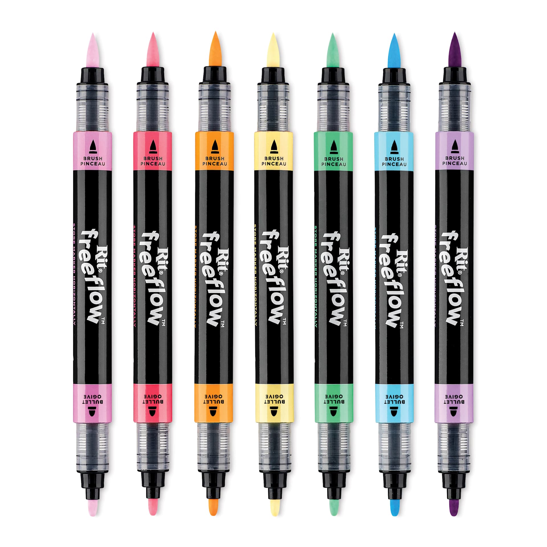 Rit FreeFlow Dual-Tip Multi-Surface Paint Marker Sets - Set of 7, Jellied Brights, out of packaging