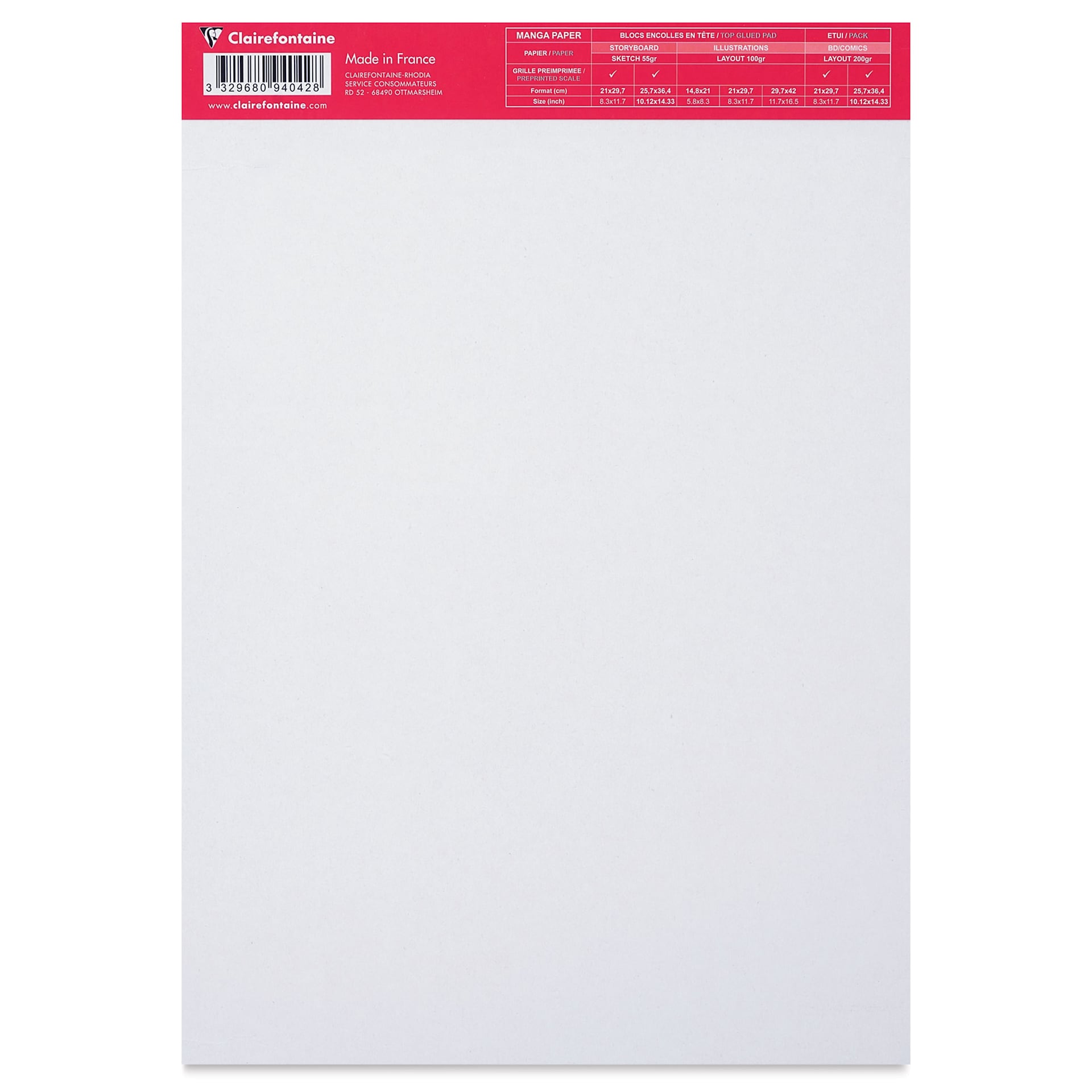 Clairefontaine Manga Illustrator Pad - A4, 50 Sheets, back cover