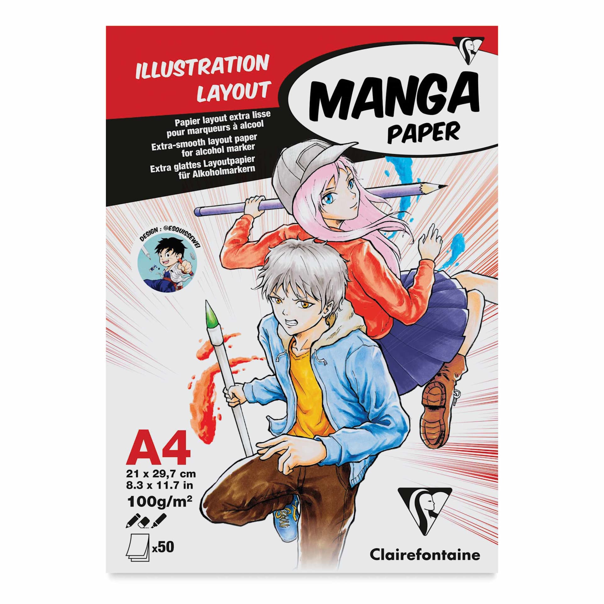 Clairefontaine Manga Illustrator Pad - A4, 50 Sheets, front cover