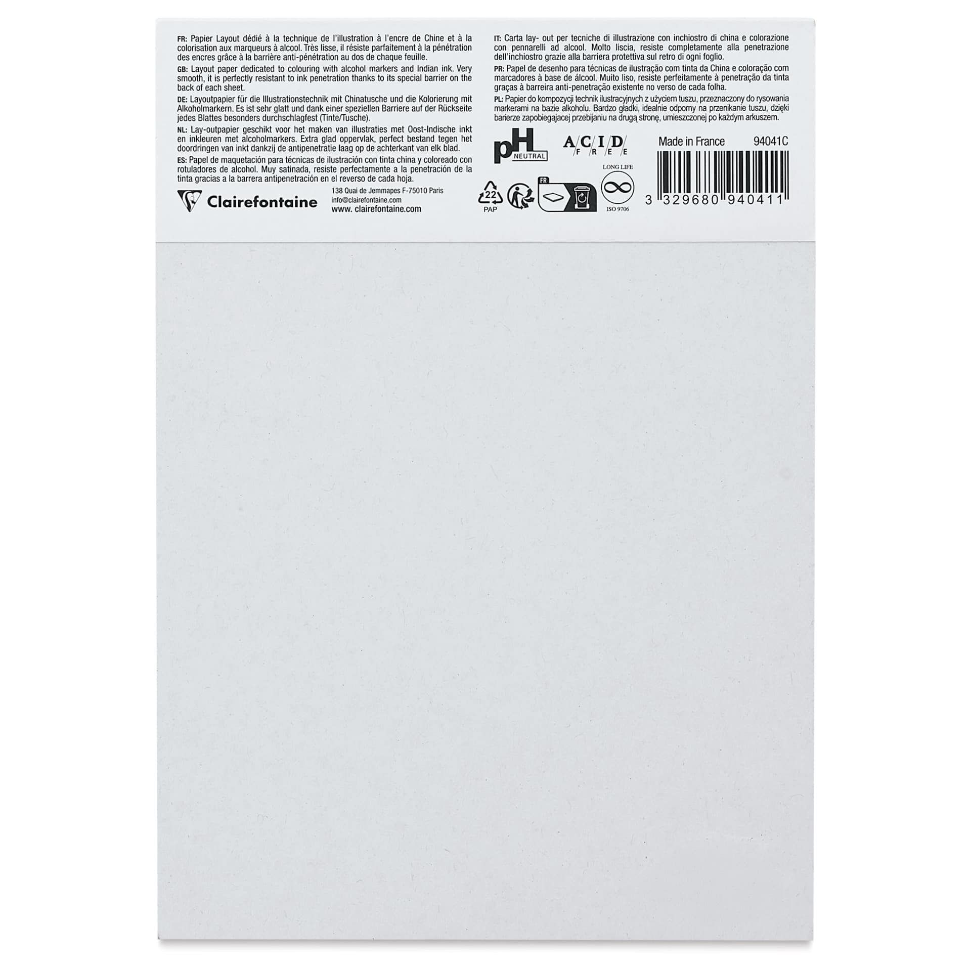 Clairefontaine Manga Illustrator Pad - A5, 50 Sheets, back