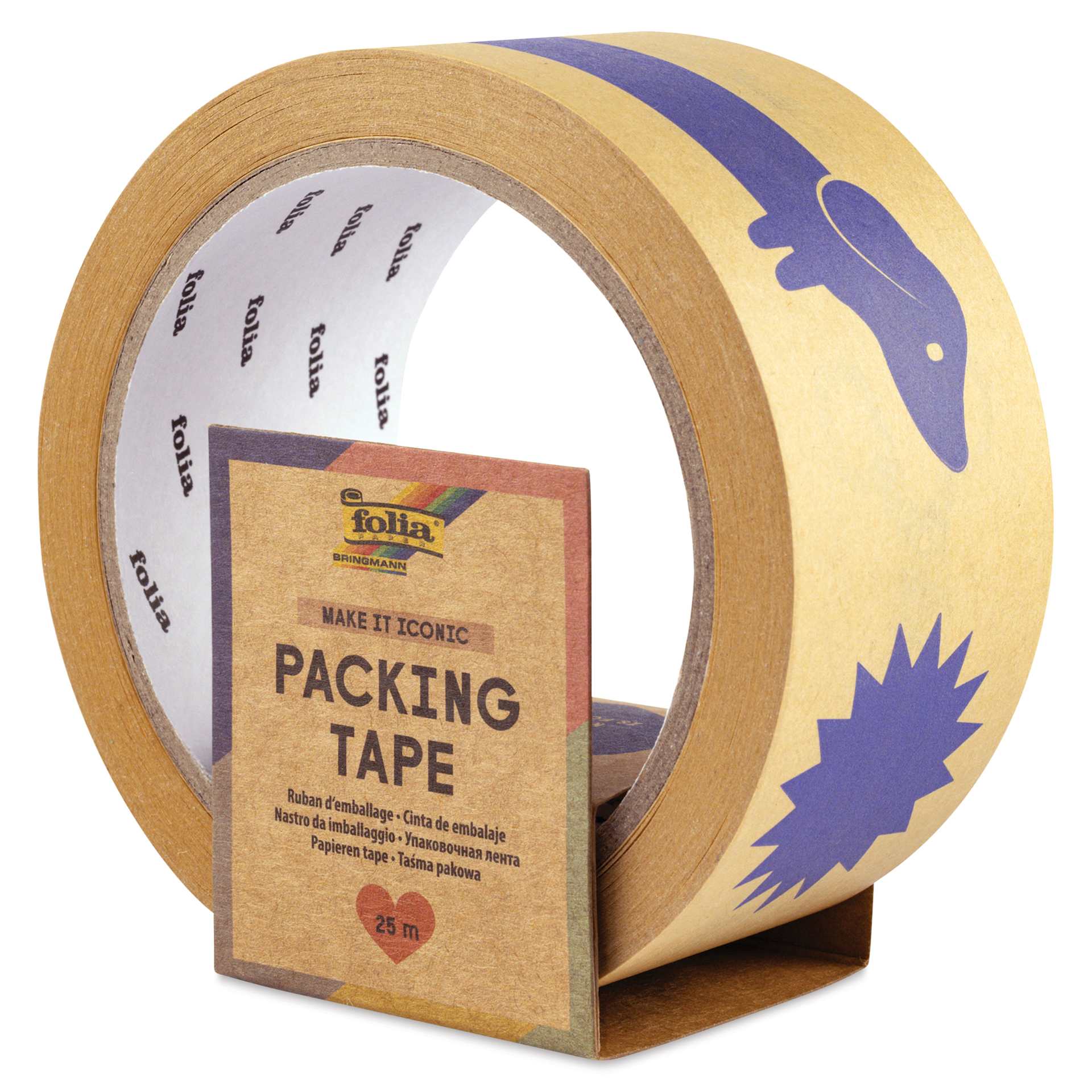 Folia Packing Tape - Make It Iconic, 2" x 82 ft Roll angled view