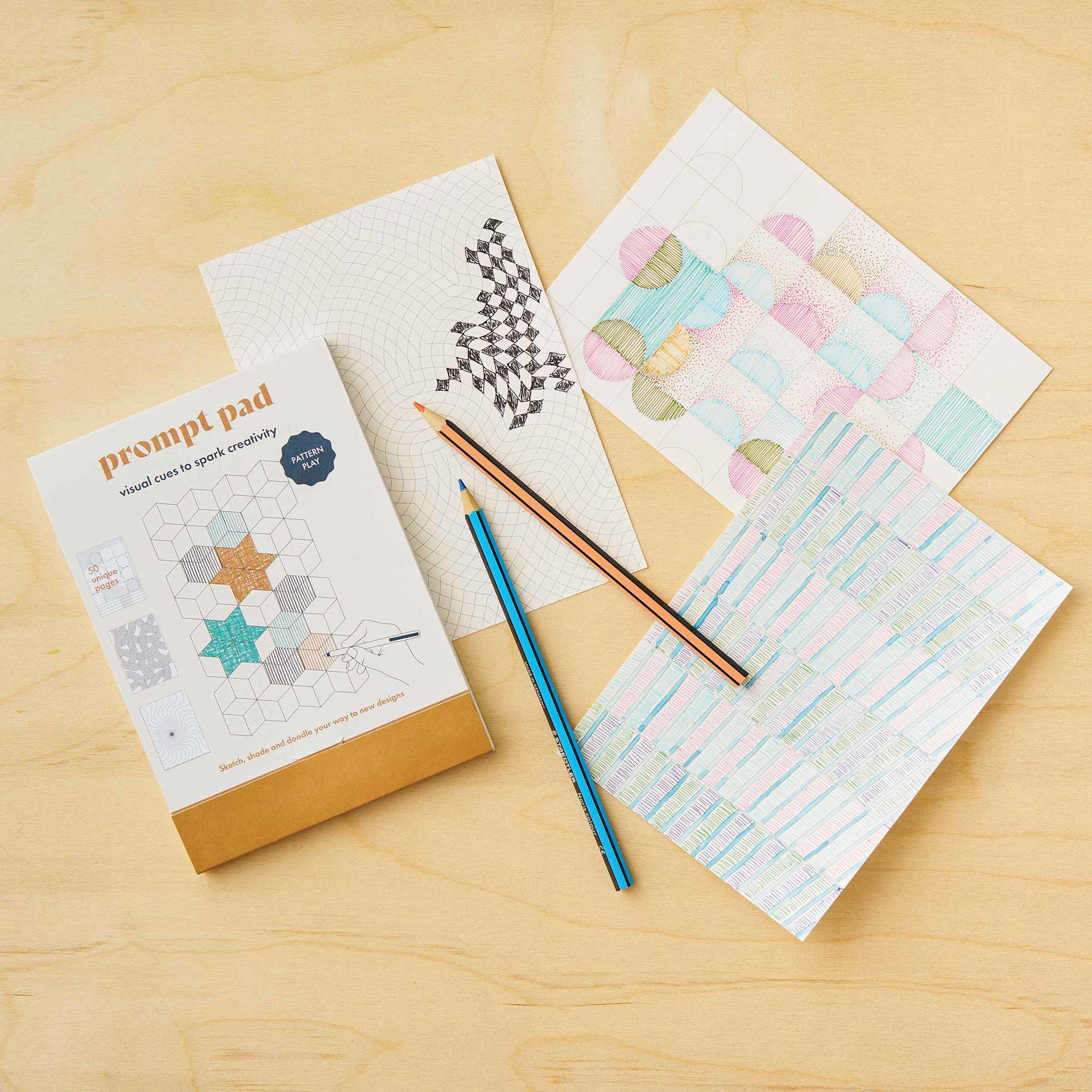 Another Studio Prompt Pad - 12-1/2 cm x 18 cm, Pattern, partially filled pattern sheets