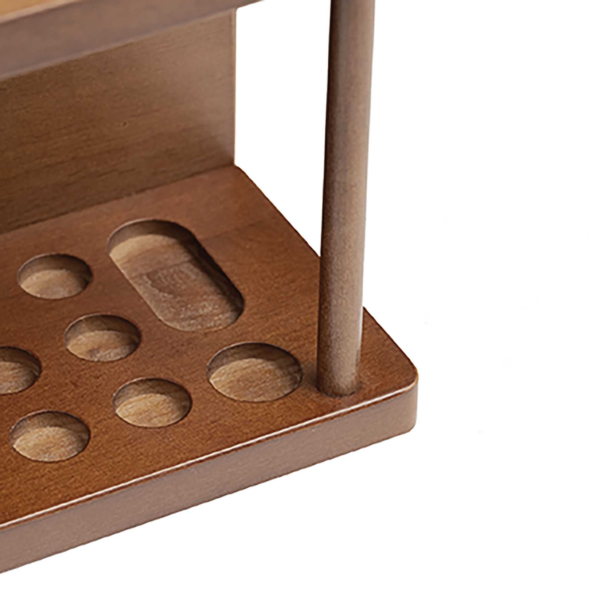 Meeden Pro Brush Holder - Single Tier, corner close-up