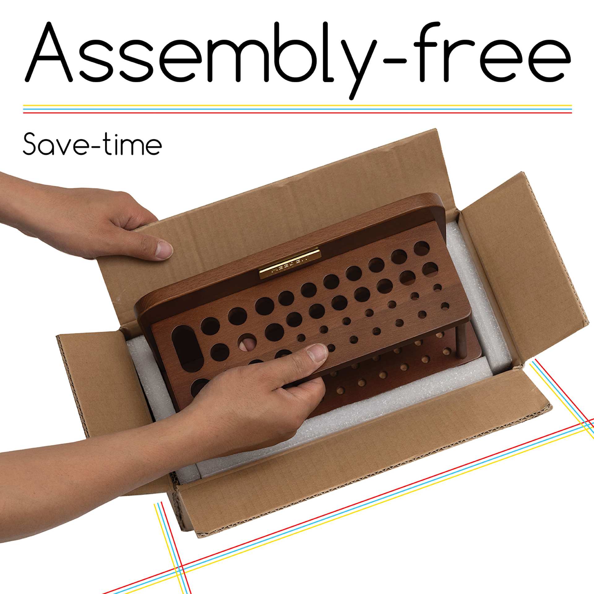 Meeden Pro Brush Holder - Single Tier.  Assembly-free, save-time.