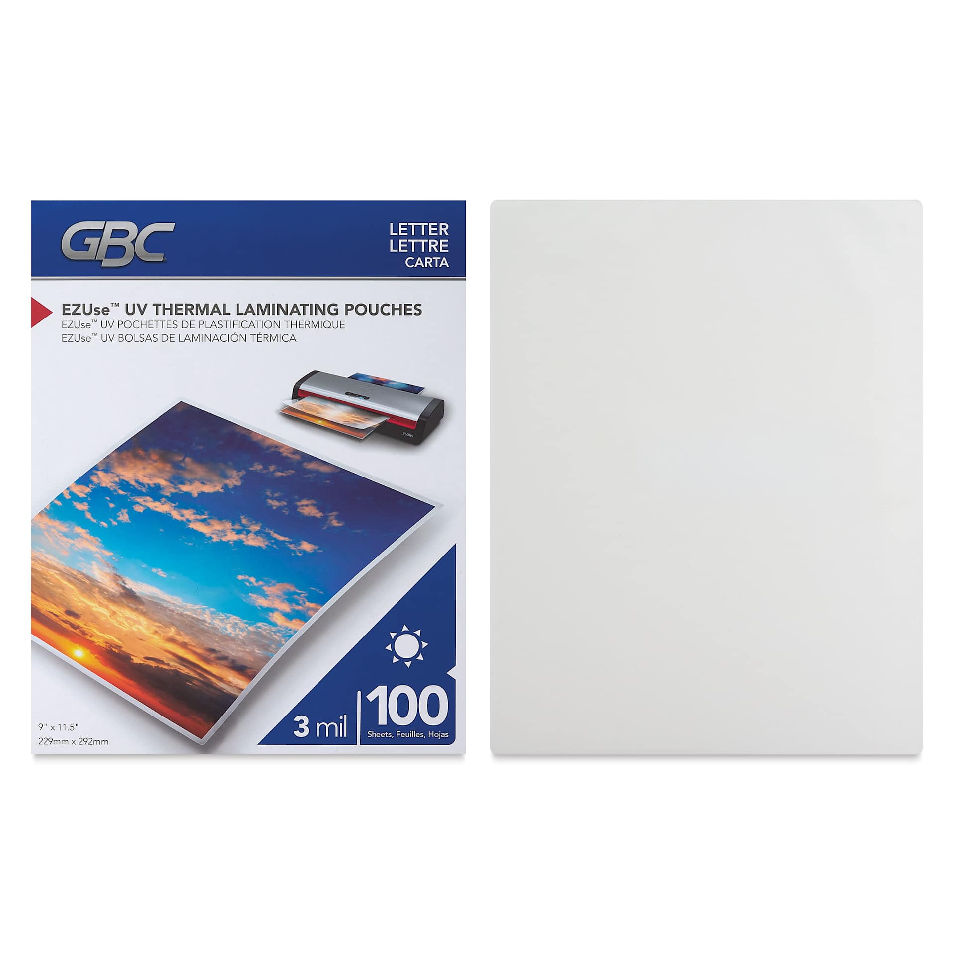 GBC EZUse UV Thermal Laminating Pouches - Pkg of 100, 3ml