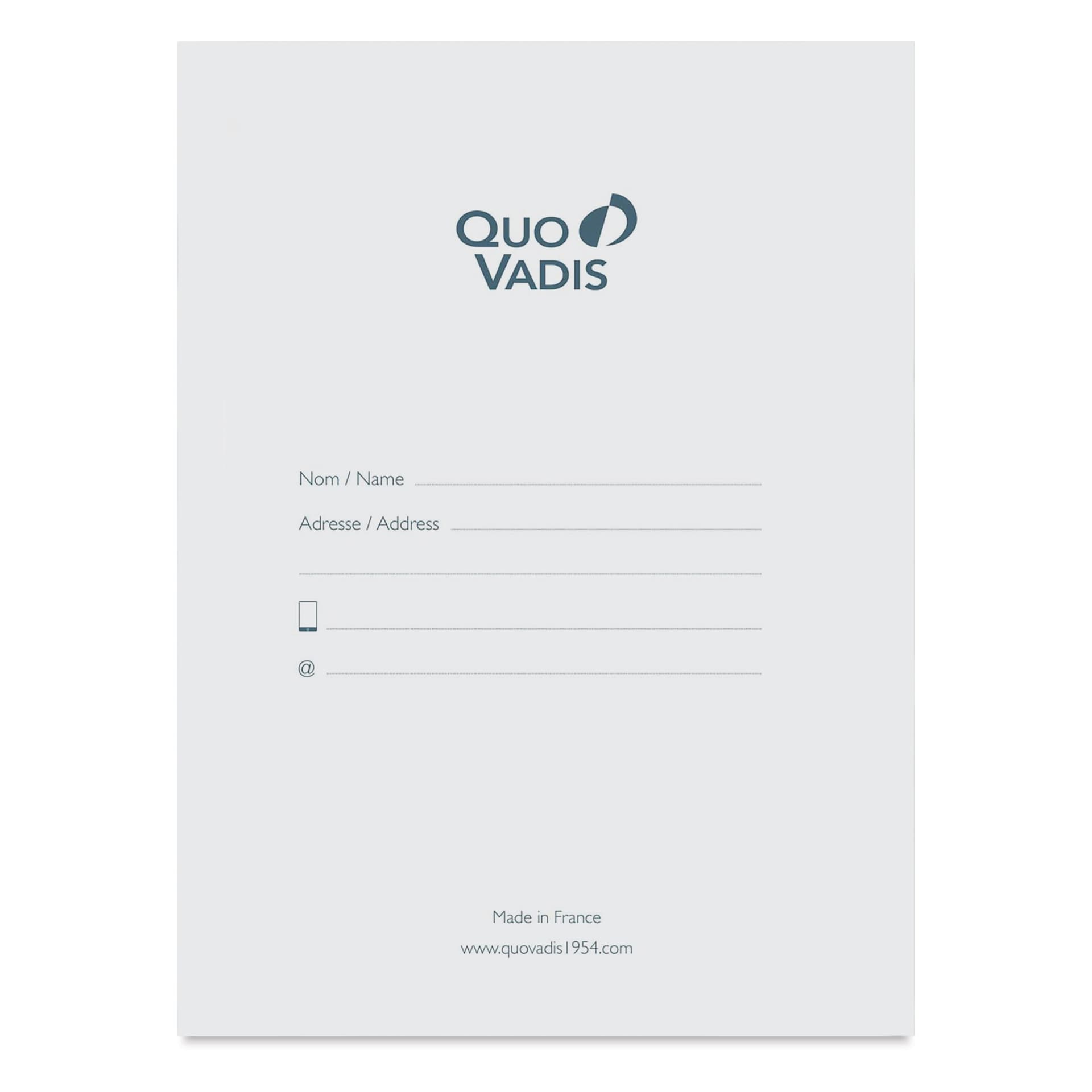 Quo Vadis Scalloped-Edge Notebook - 6" x 8-1/2", Black Feather, contact page