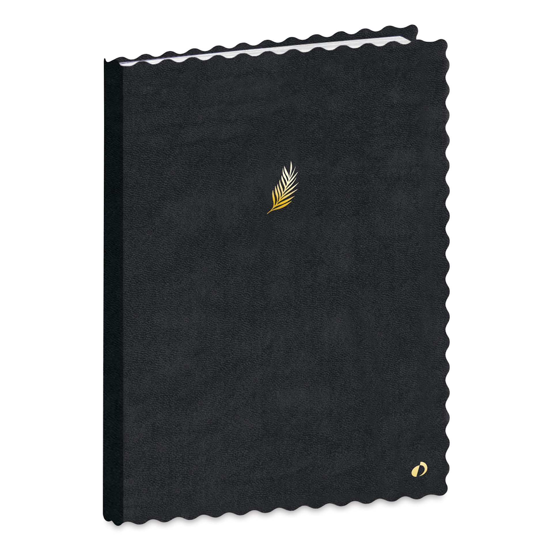 Quo Vadis Scalloped-Edge Notebook - 6" x 8-1/2", Black Feather, front
