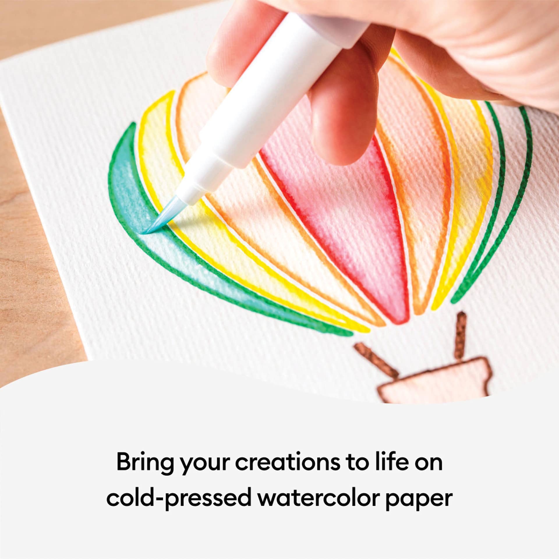 Cricut Watercolor Cards and Envelopes - R40, Ivory Cards, coloring design on printed paper