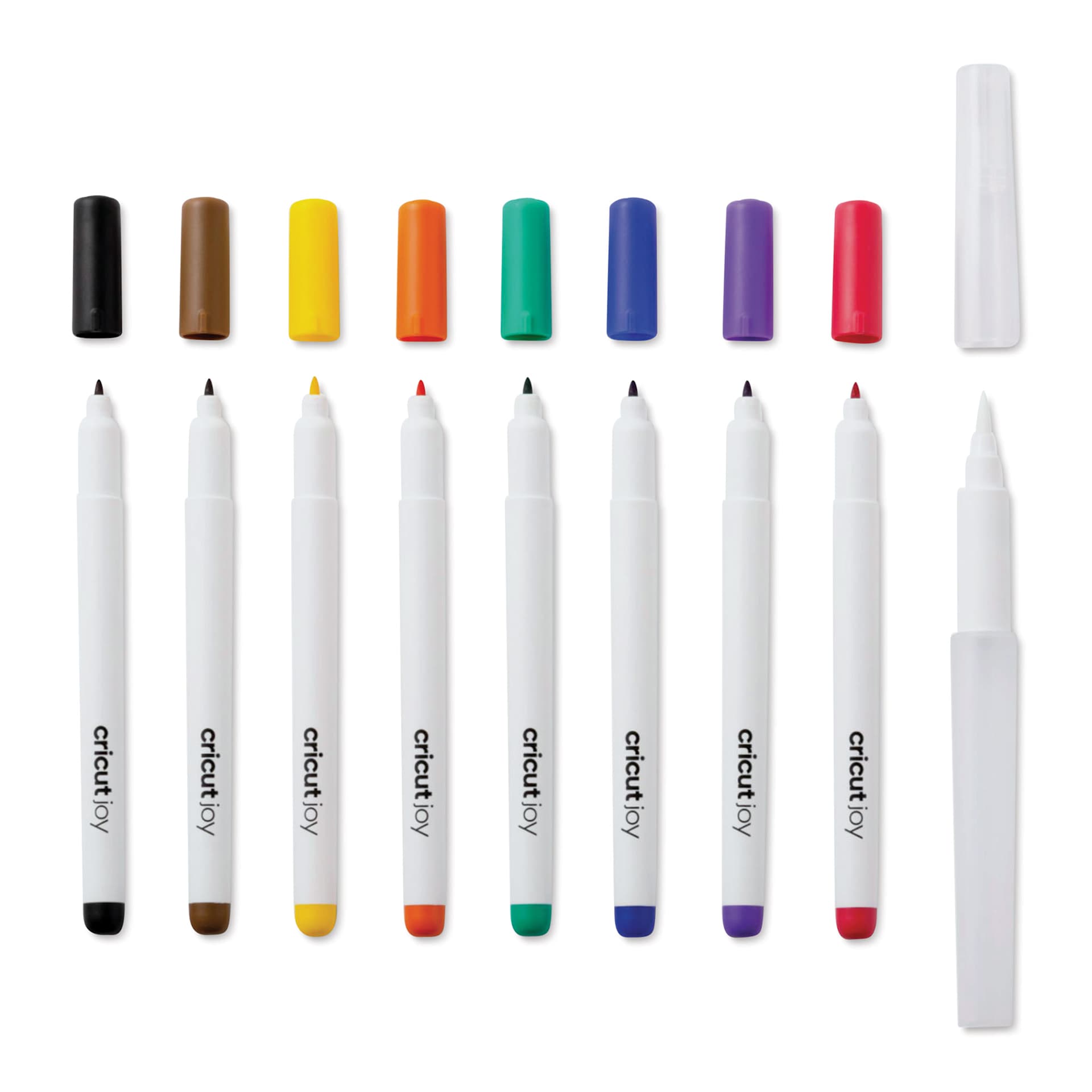 Cricut Joy Watercolor Marker and Brush - Set of 9, outsid eof the packaging with caps off