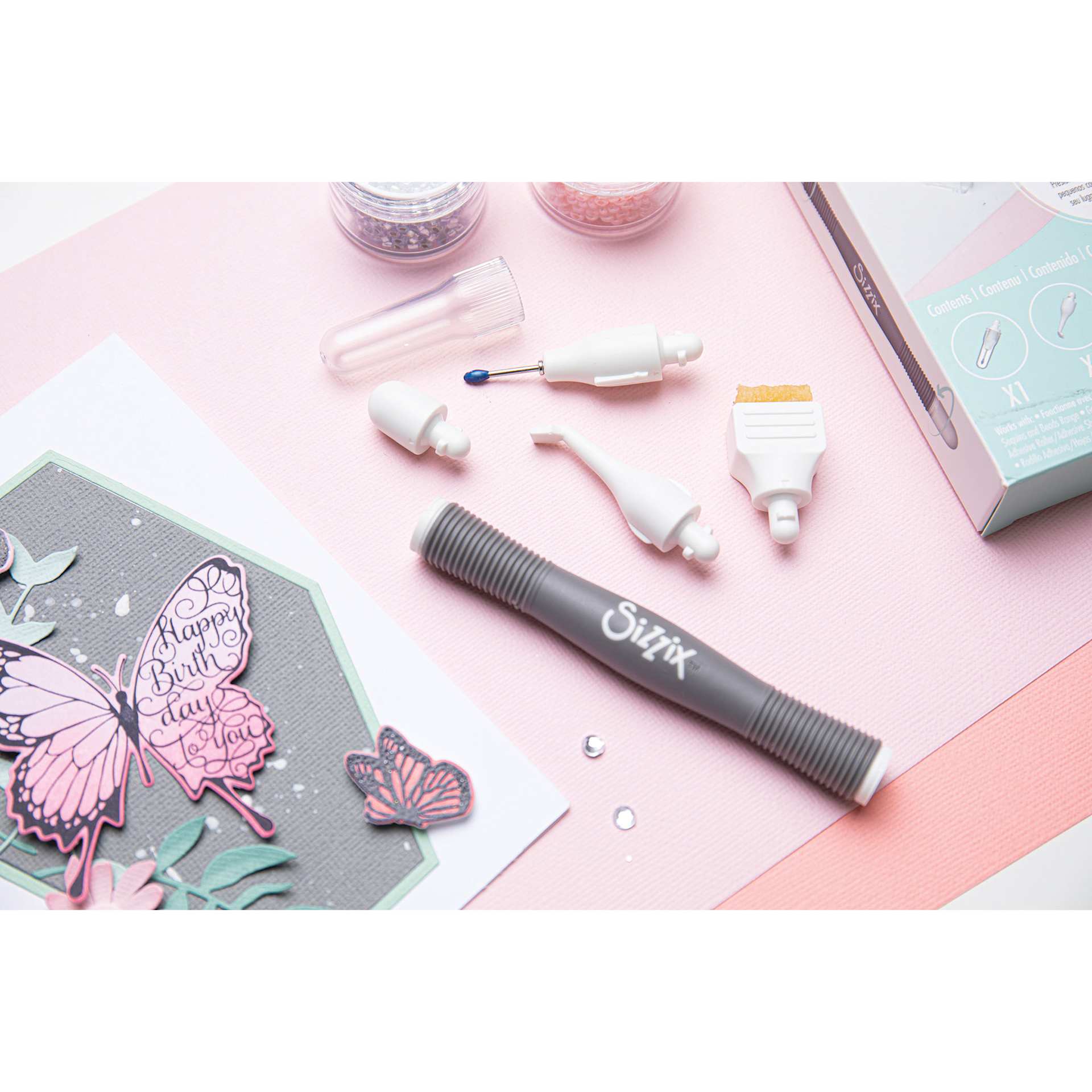 Sizzix Making Tool Intricate Set, handle and tools laid out