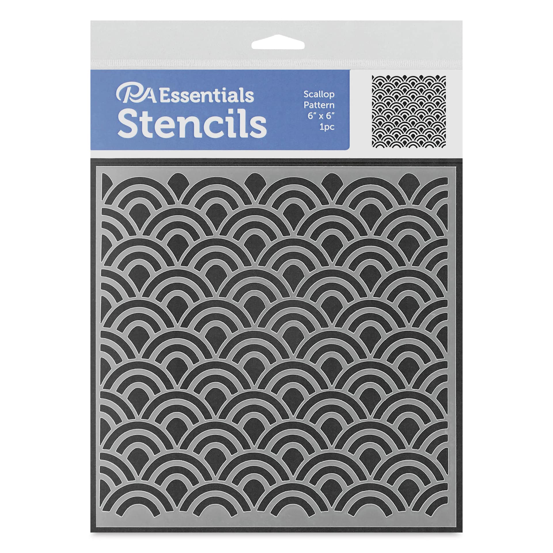 PA Essentials Stencil - Scallop Pattern, front of the packaging