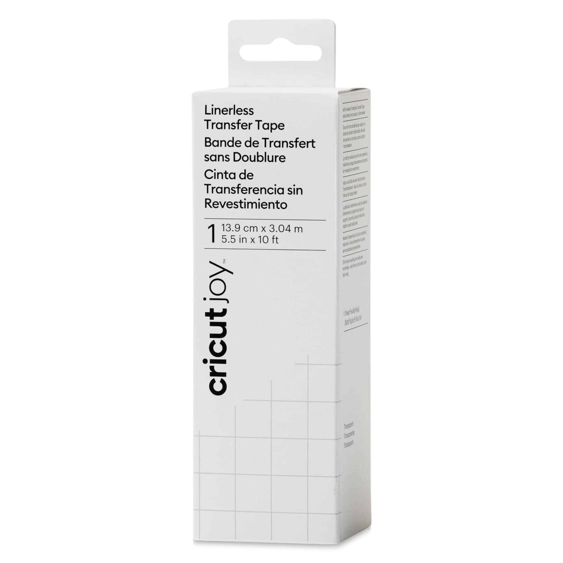 Cricut Joy Linerless Transfer Tape - 5.5" x 10 ft, front of the packaging