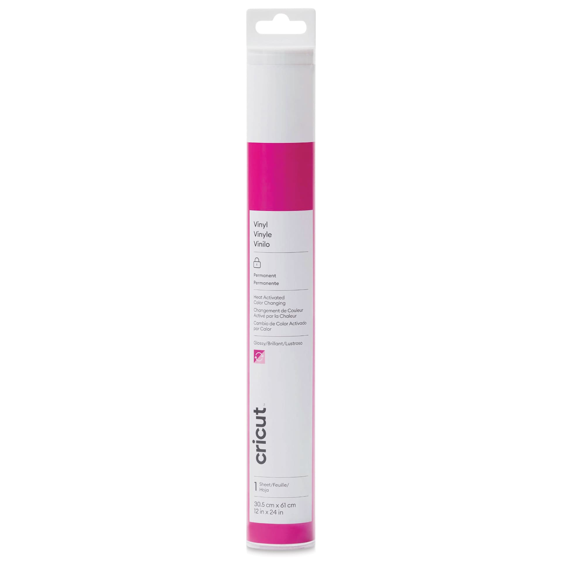 Cricut Heat Color-Changing Permanent Vinyl - Magenta/Pink, 12" x 24" packaging