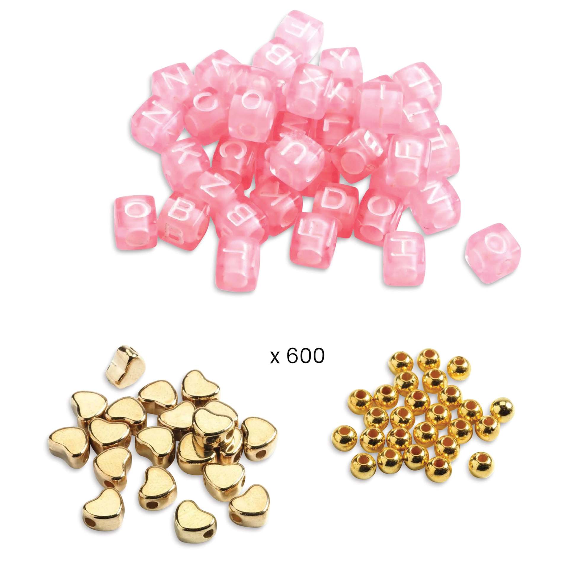 Djeco Alphabet Bead Set - Gold - types of contents