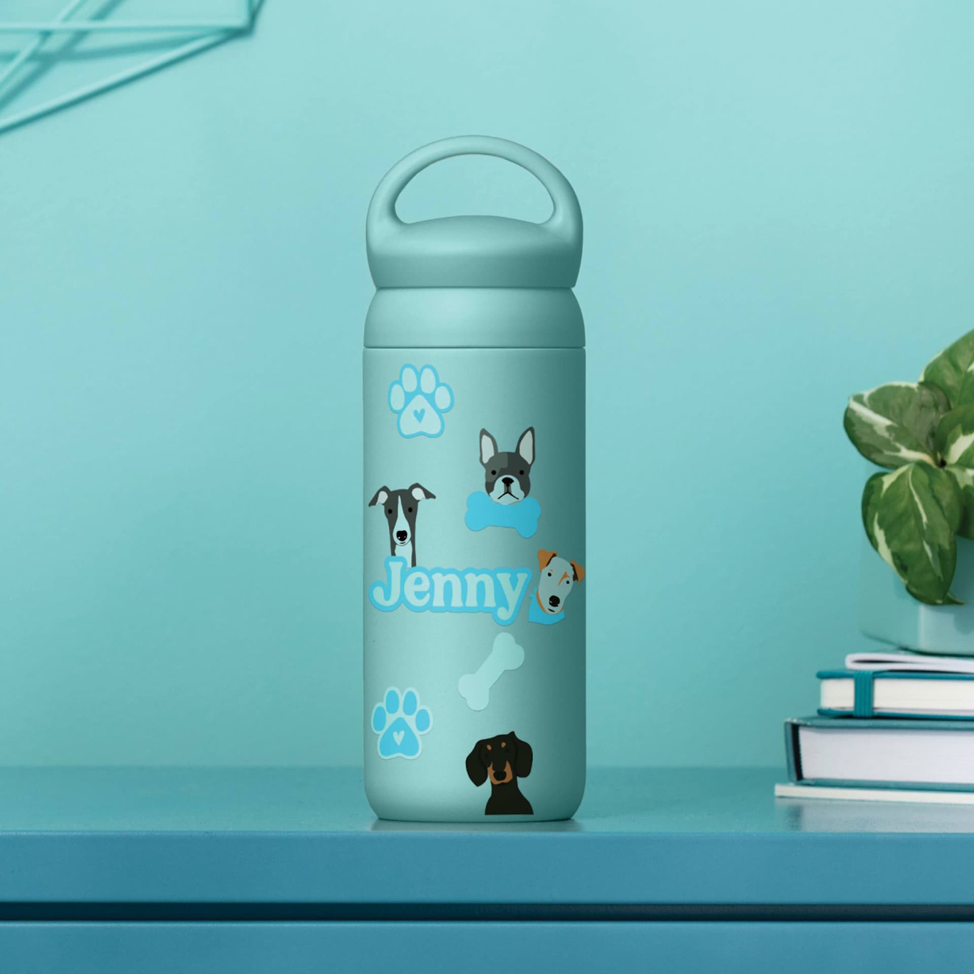 Cricut Printable Waterproof Sticker Set - Transparent, 8-1/2" x 11", Pkg of 6 finished water bottle decal examples
