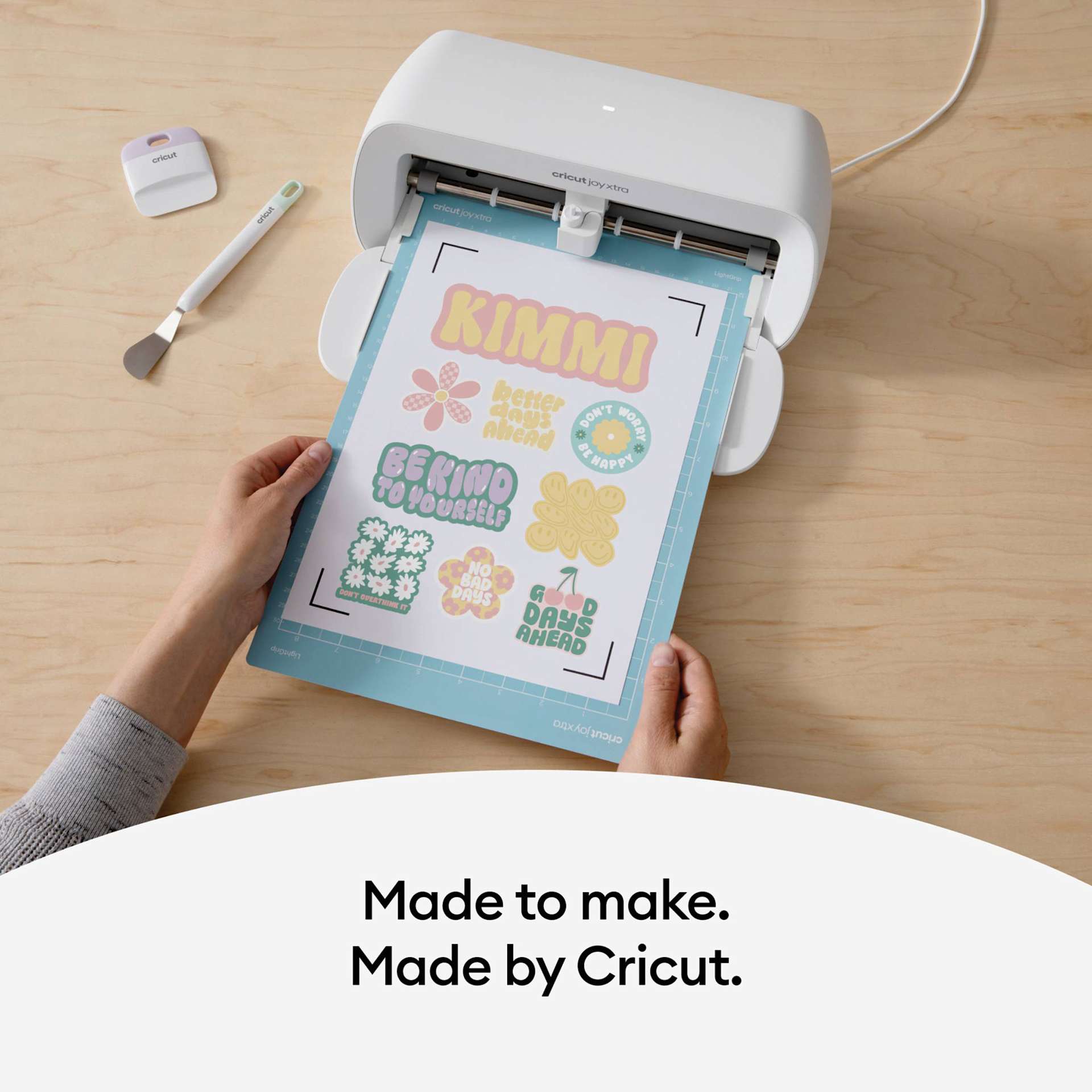 Cricut Printable Sticker Paper - White, 8-1/2" x 11", Pkg of 8 in use with Cricut Joy Xtra (not included)