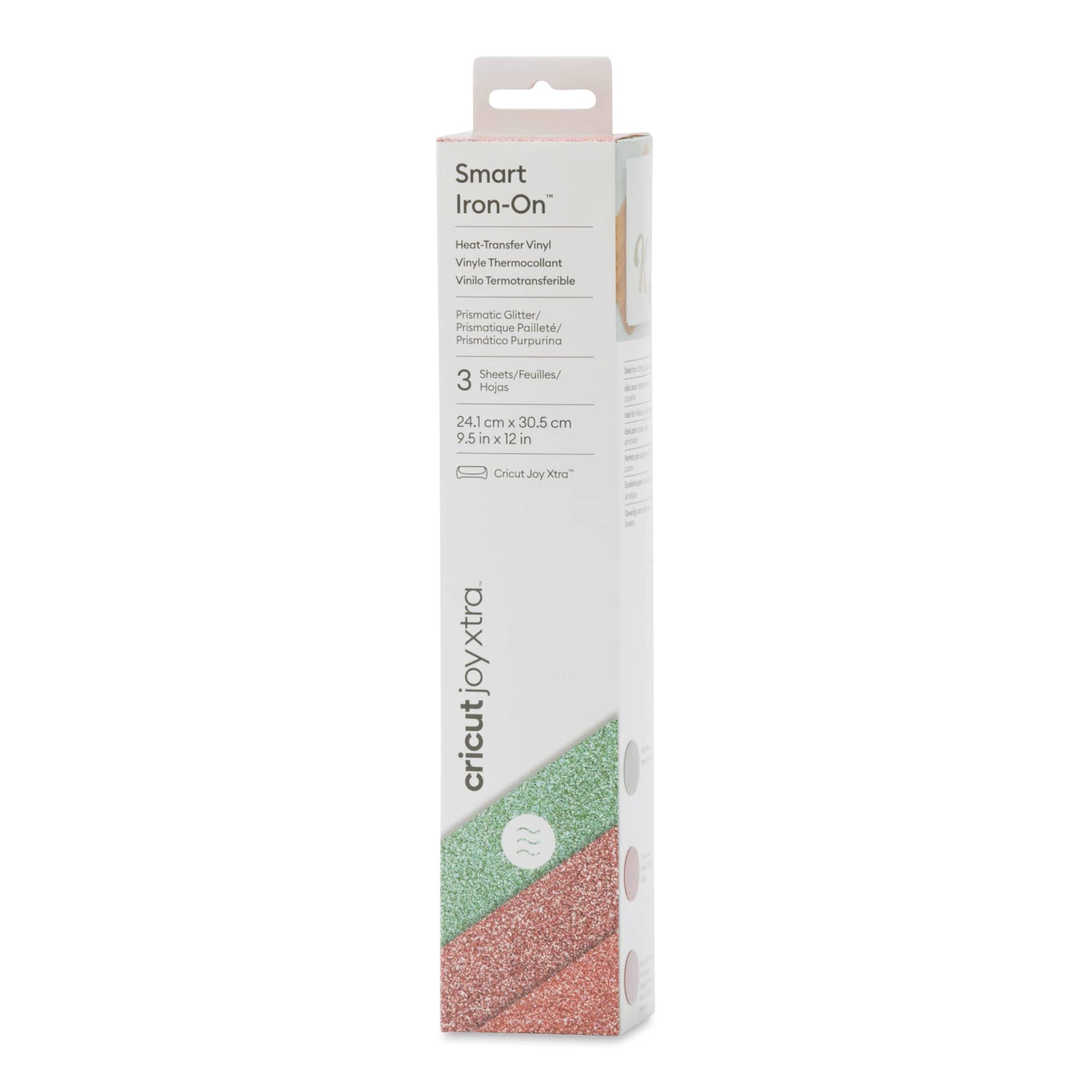 Cricut Joy Xtra Prismatic Glitter Smart Iron-On Heat-Transfer Vinyl - Sea Sparkle Sampler front of packaging