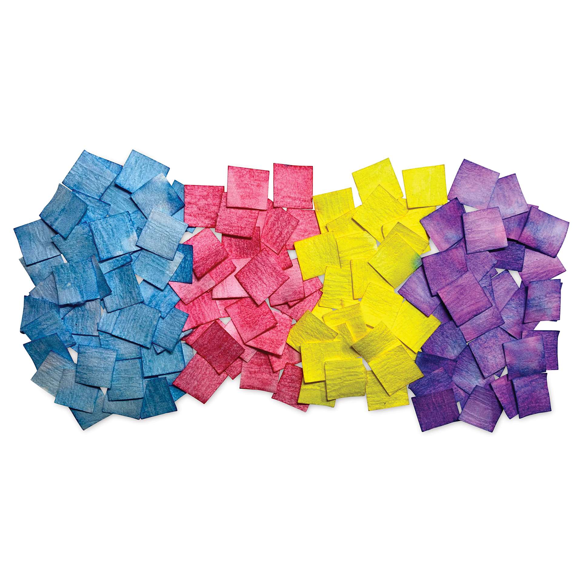 Roylco Blots of Mosaics - 3/4" x 3/4", Pkg of 1000 blue, red, yellow, and violet tiles
