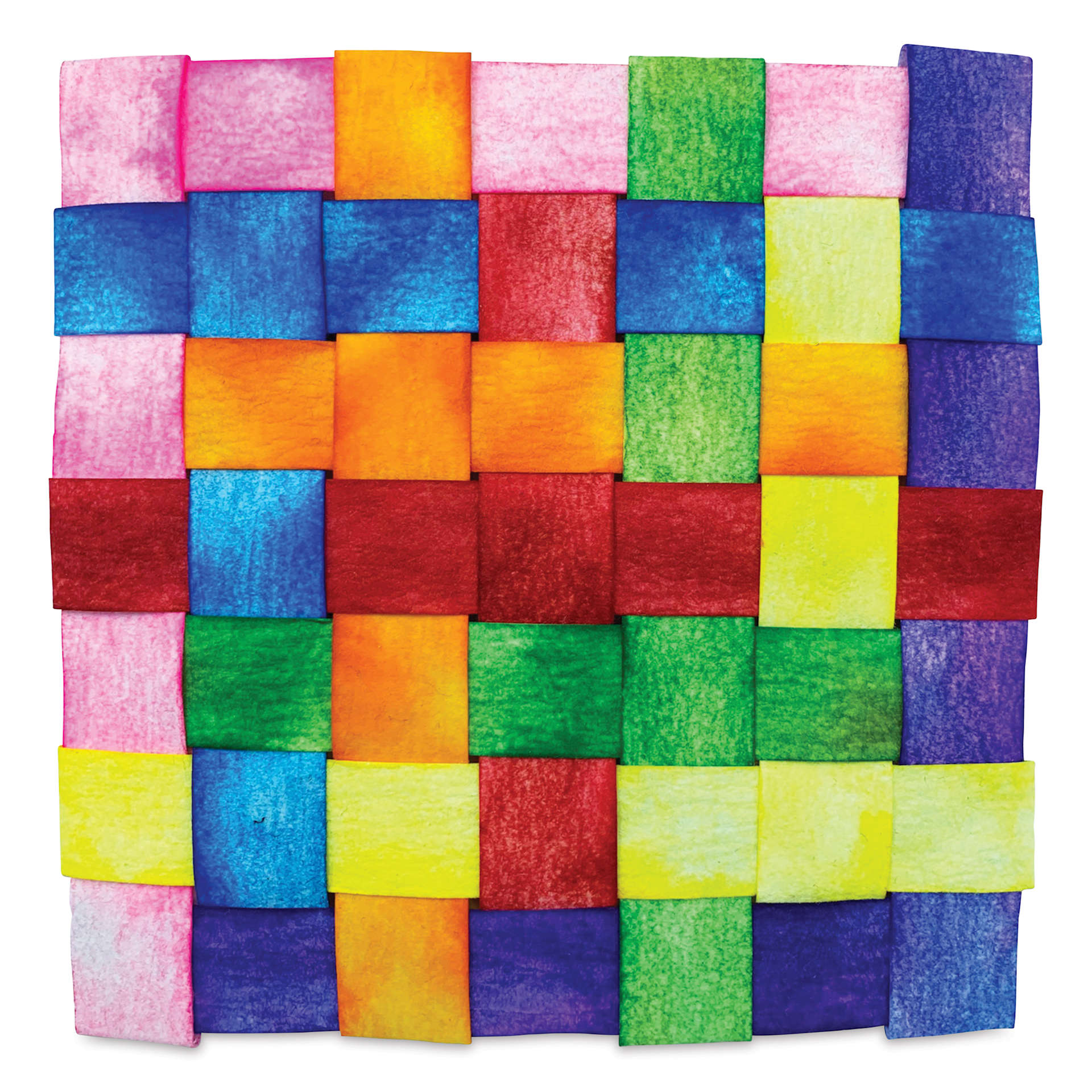 Roylco Blots of Strips - 3/4" x 10” - colored strips braided together to make a square