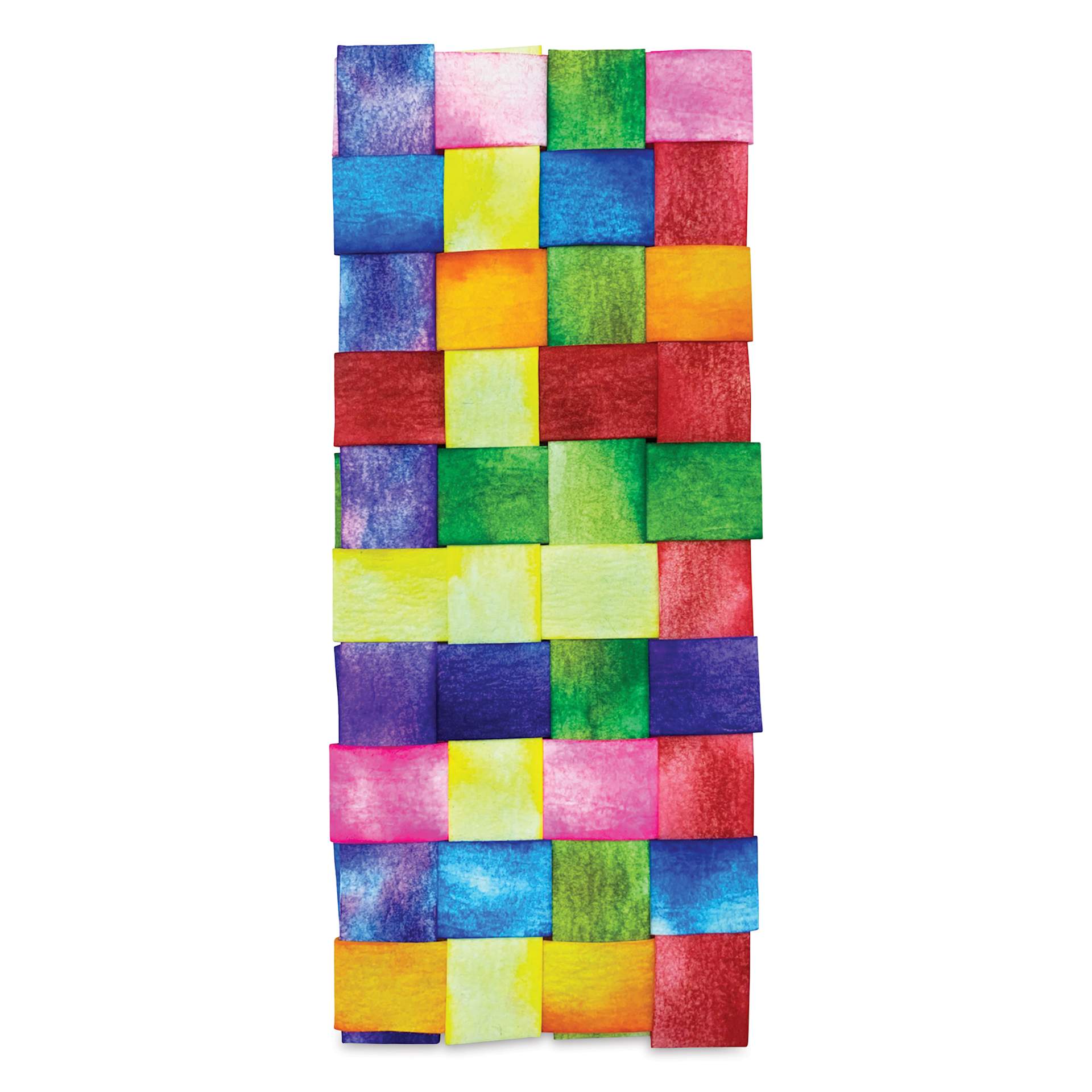 Roylco Blots of Strips - 3/4" x 10”, Pkg of 100 - colored strips braided to make a rectangle