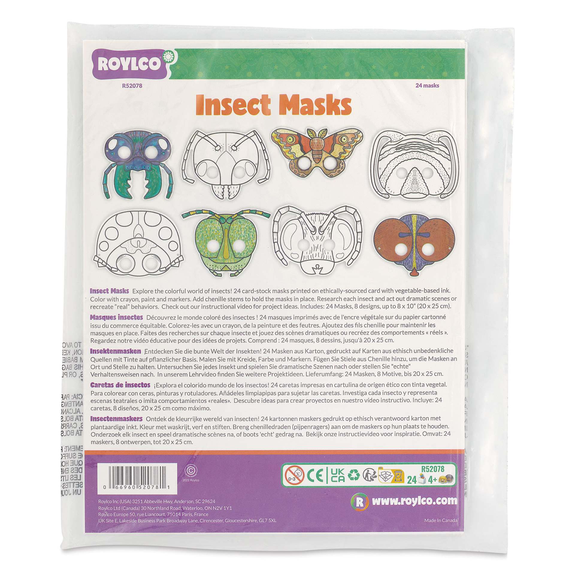 Roylco Insect Masks front of packaging