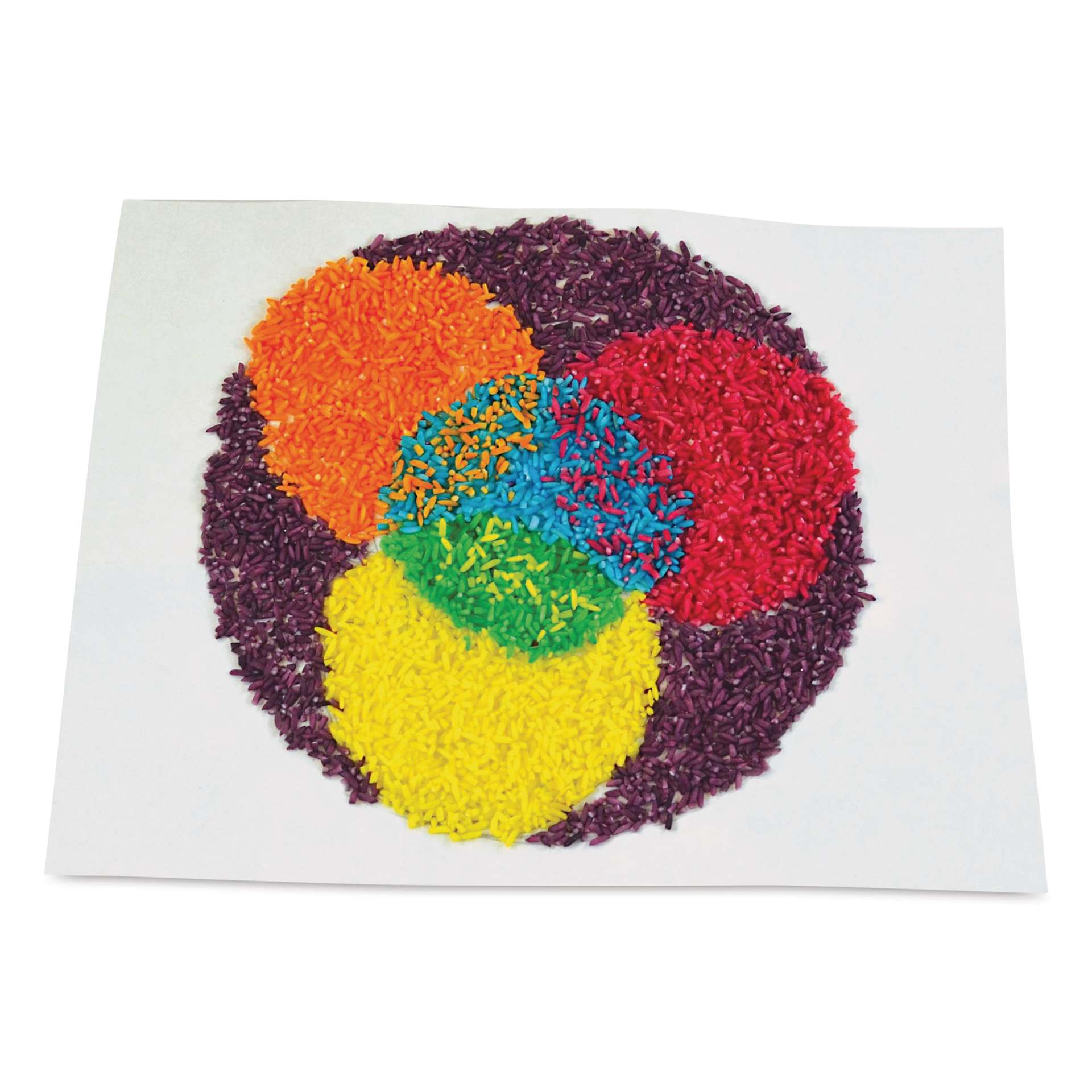 Roylco Sensory Rice finished color wheel art example