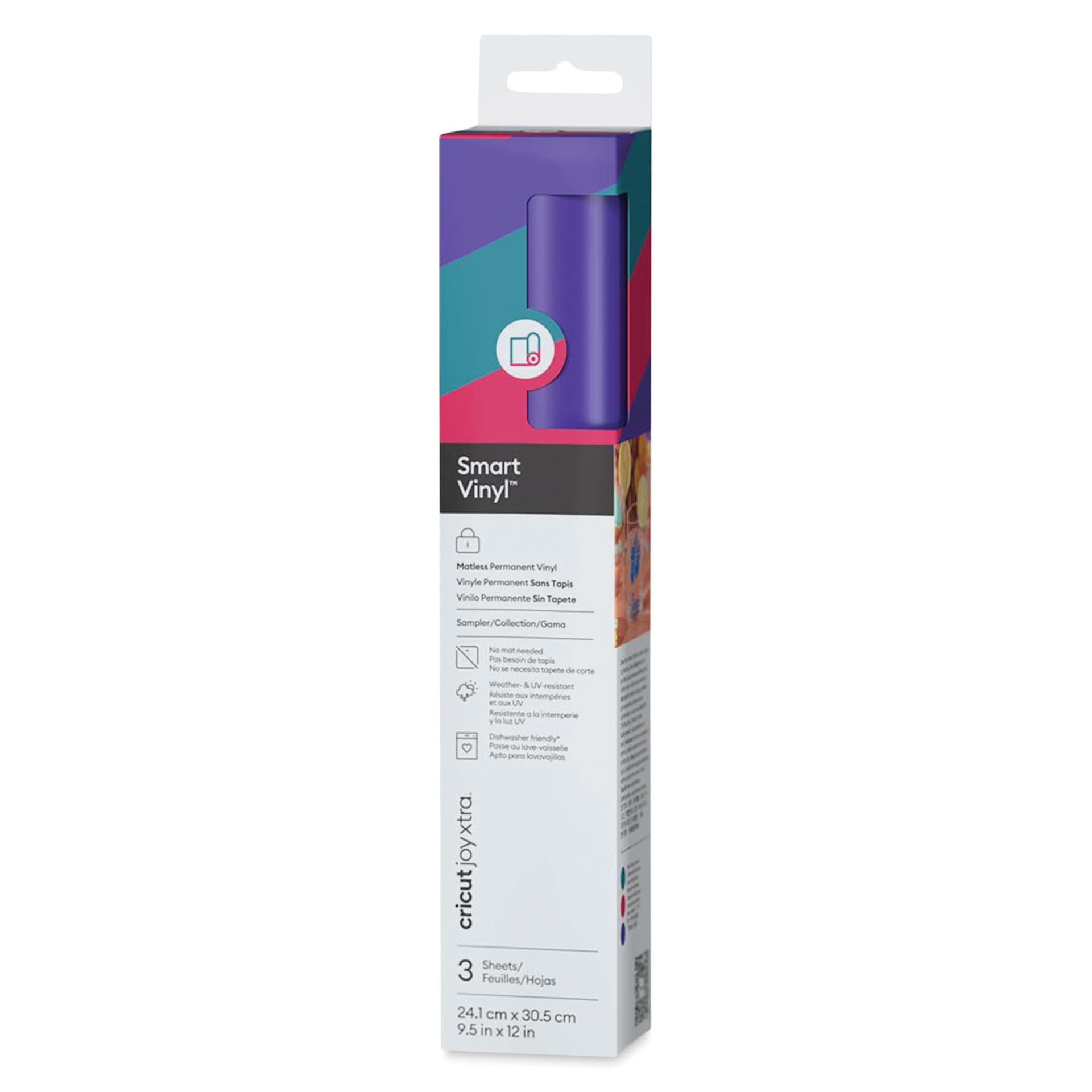 Cricut Joy Xtra Permanent Smart Vinyl - Roller Skate Sampler, 9-1/2" x 12", Set of 3 front of packaging