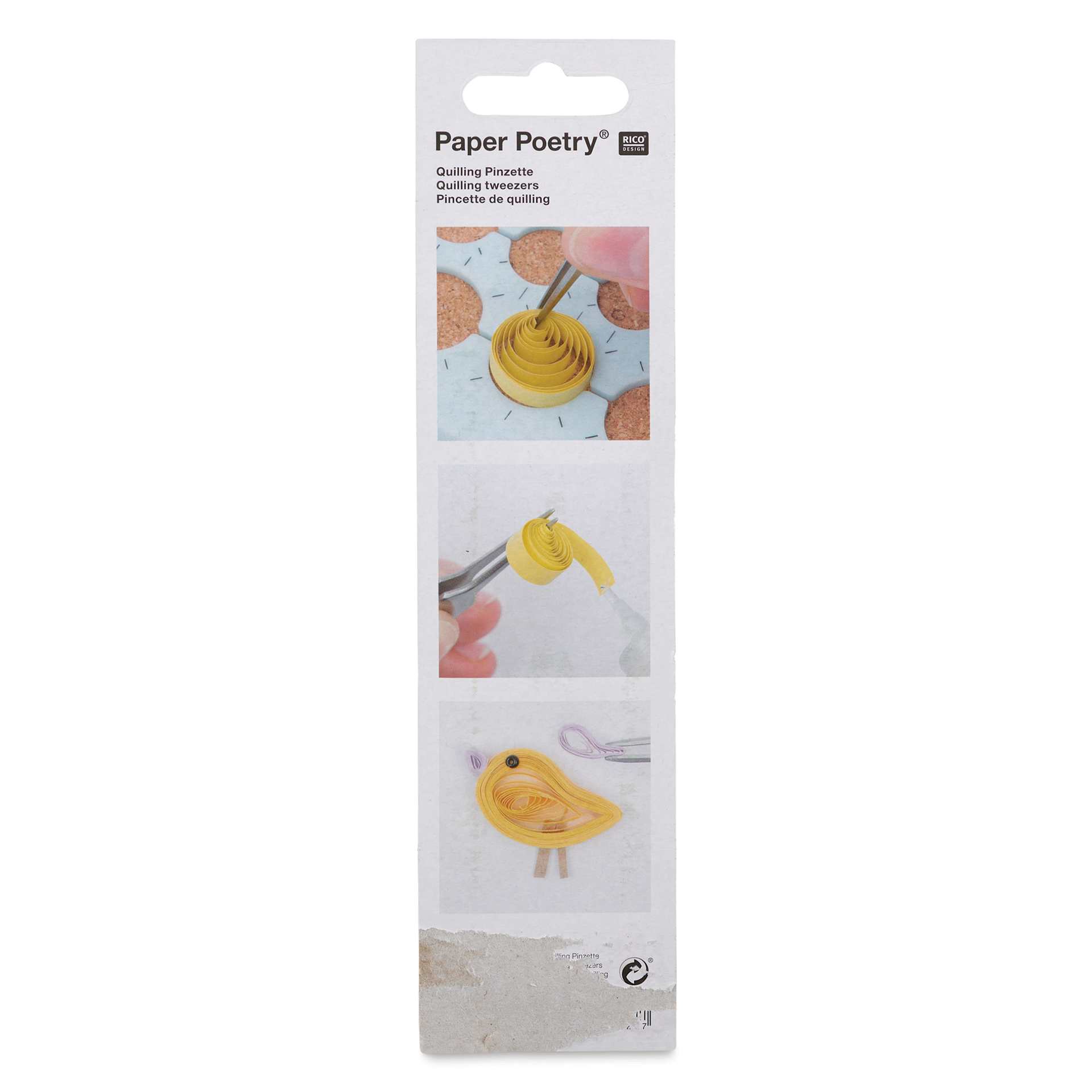 Rico Design Paper Poetry Quilling Tweezers - back of packaging