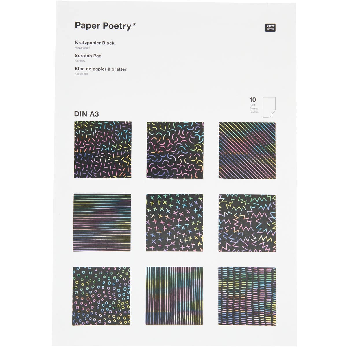 Scratch Paper Pads Rainbow A3 (11.7" x 16.5")