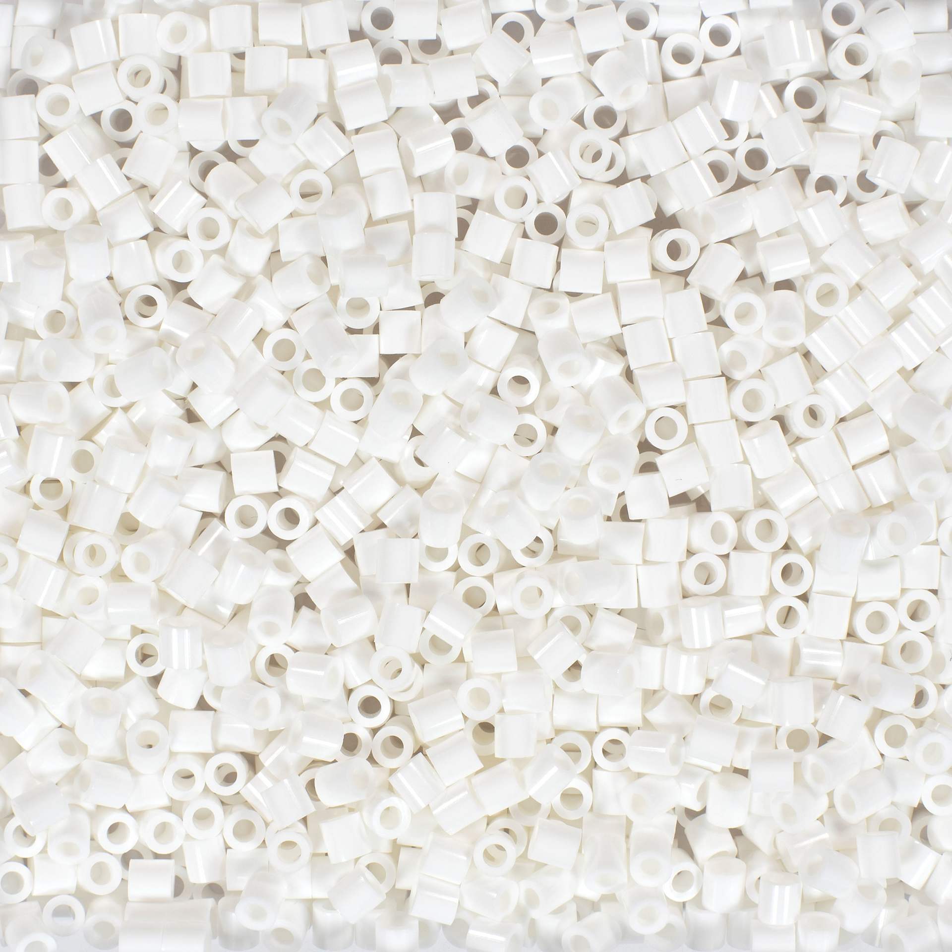 Perler Fused Bead Bag - White  -close-up of beads