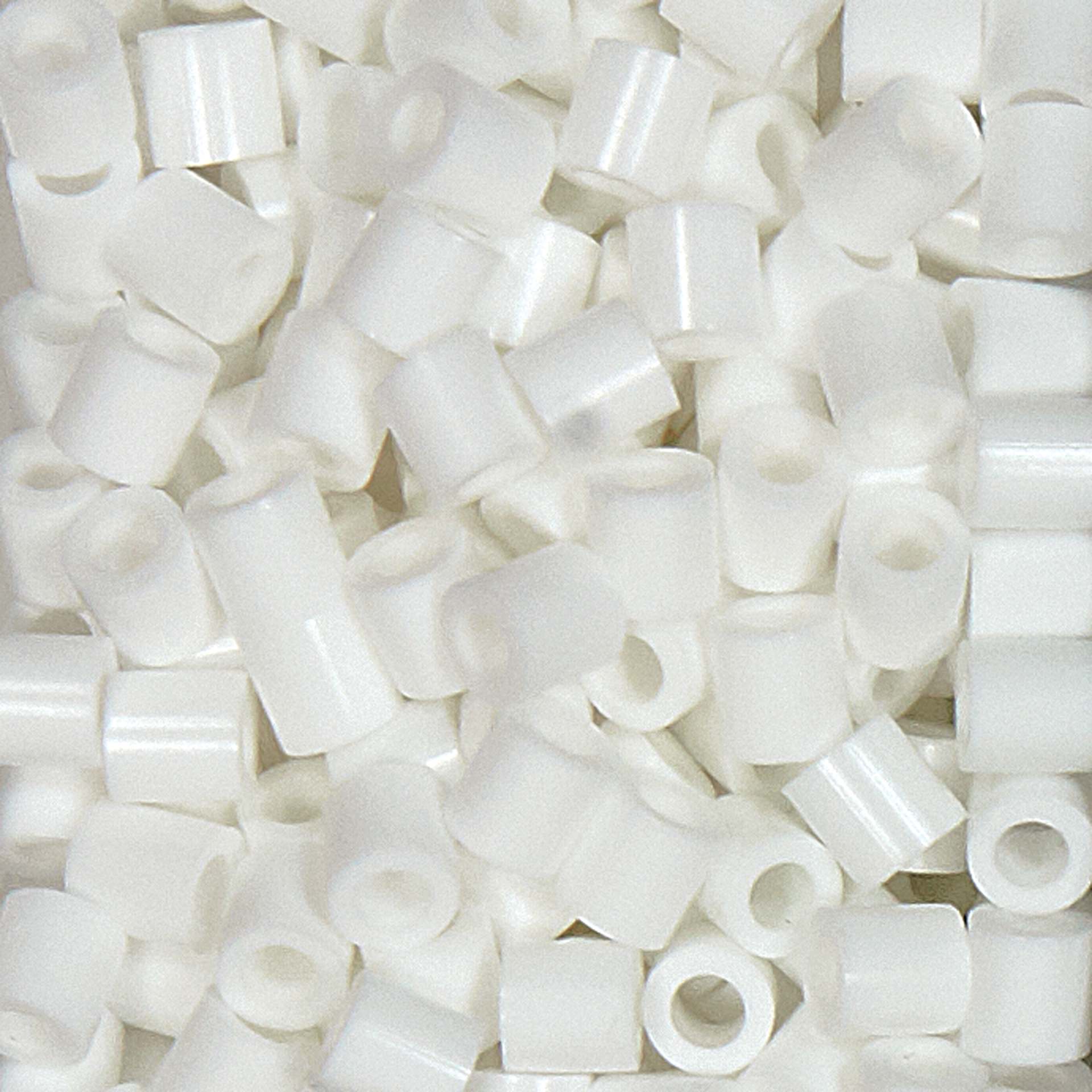 Perler Fused Bead Bag - White - close-up of beads
