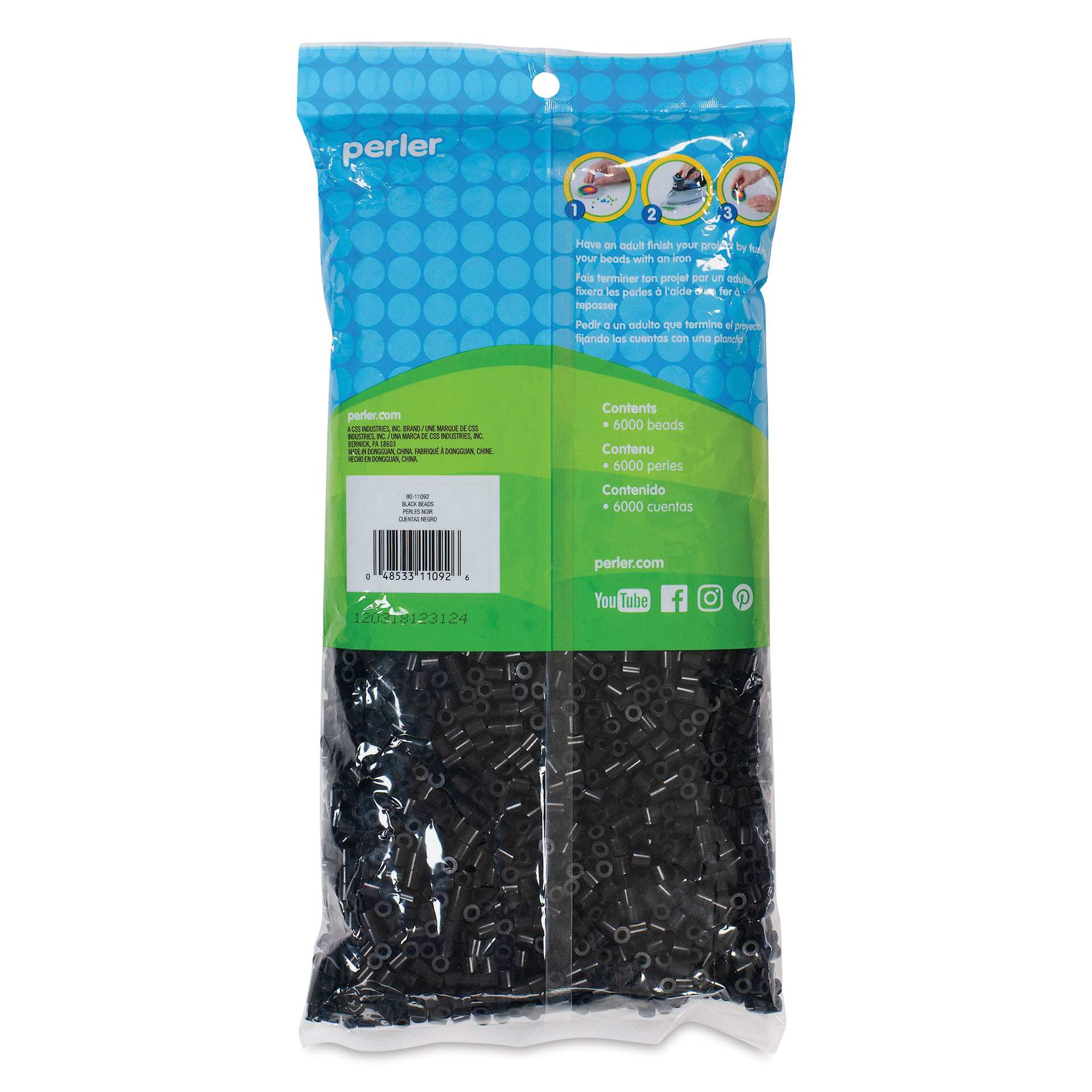 Perler Fused Bead Bag - Black, Pkg of 6000 - back of packaging