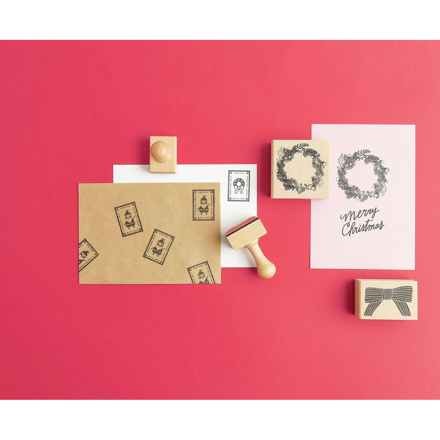 Rico Design Paper Poetry Stamp - Christmas Mail Wreath showing completed projects