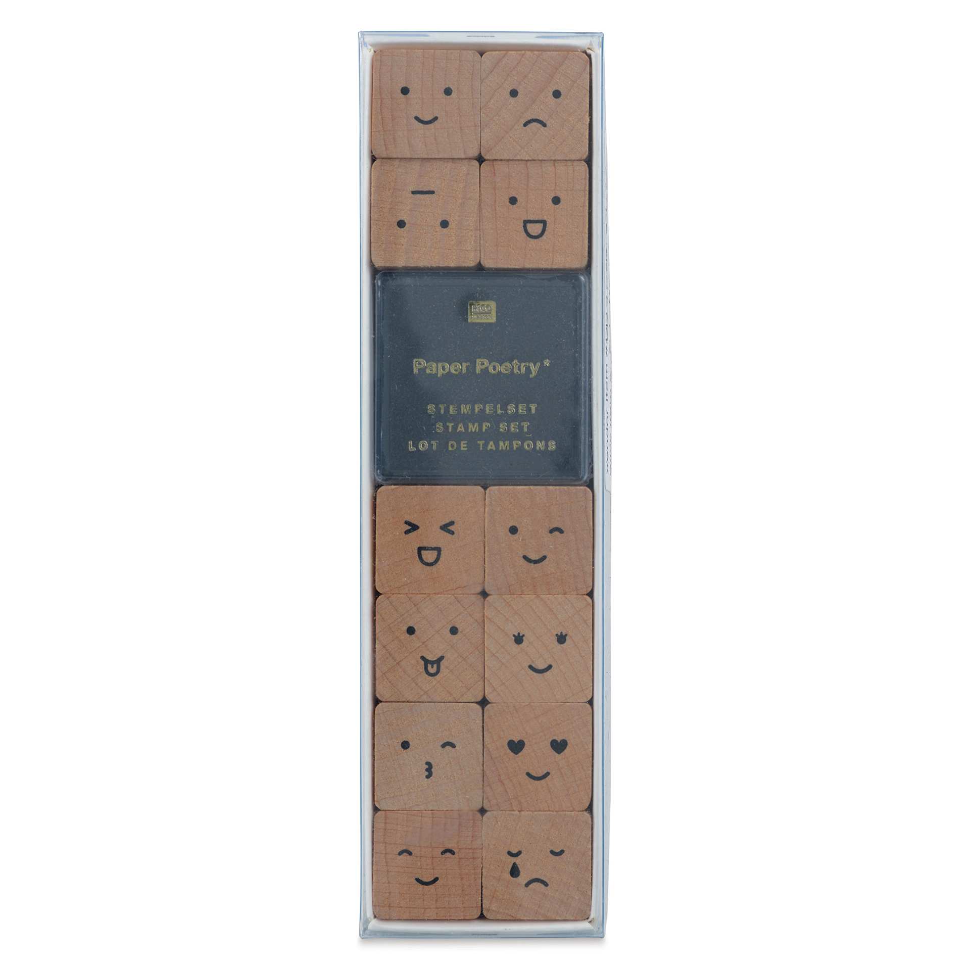 Rico Design Paper Poetry Stamp Set - Set of 13, Smile front of packaging
