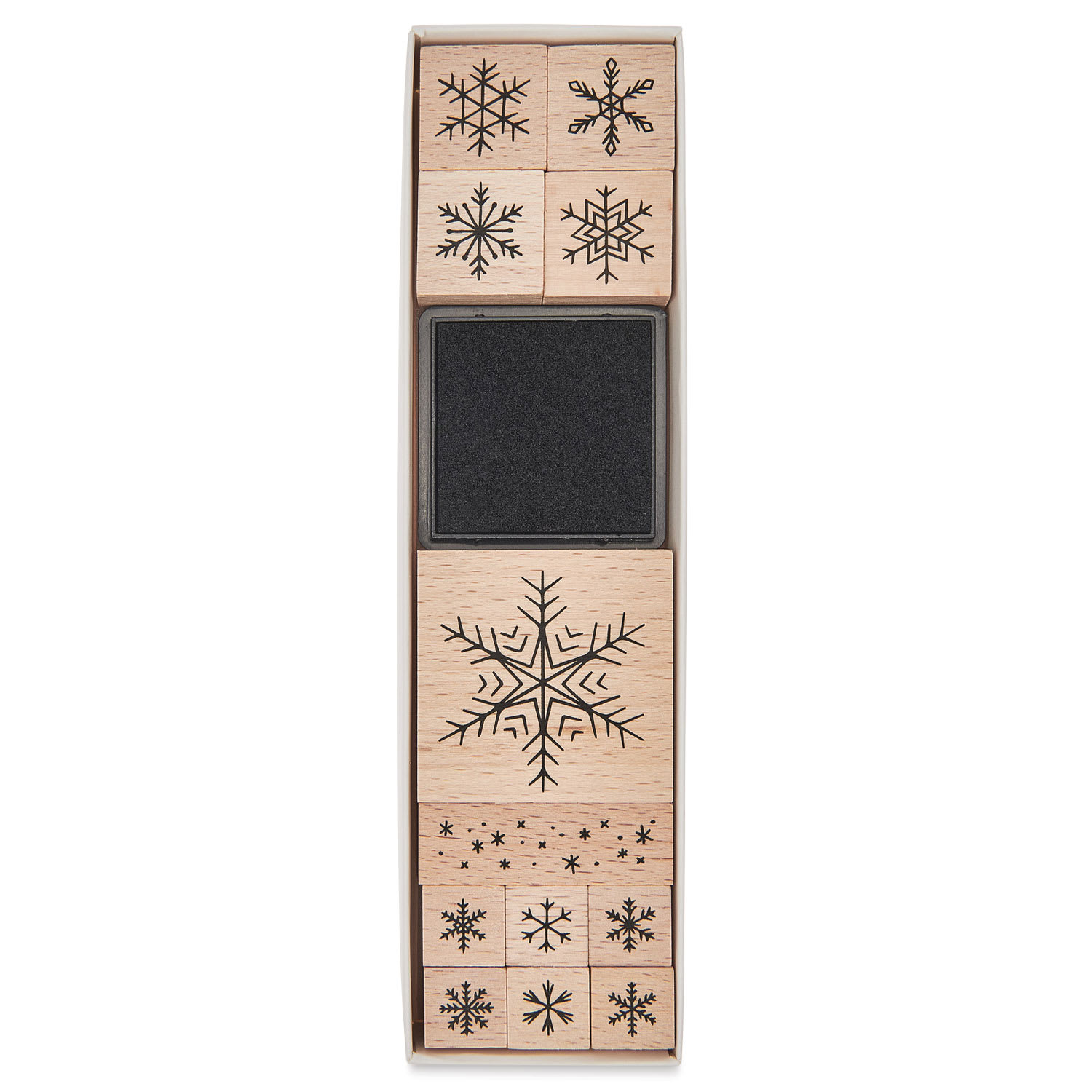 Rico Design Paper Poetry Stamp Set - Set of 12, Snowflakes front of packaging