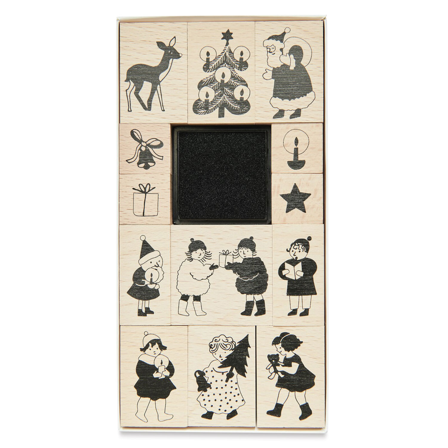 Rico Design Paper Poetry Stamp Set - Set of 13, Holiday Children front of packaging