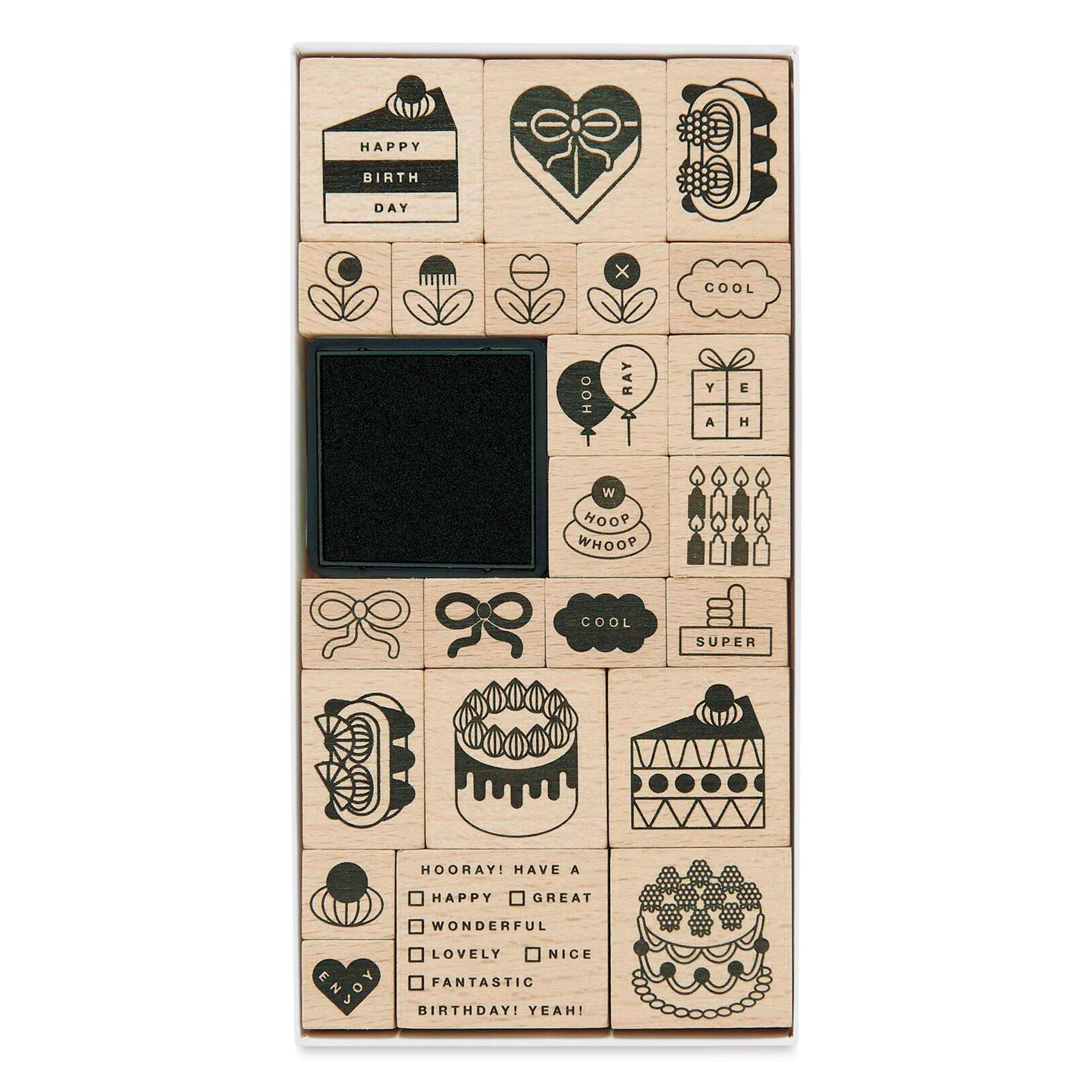 Rico Design Paper Poetry Stamp Set - Set of 23, Happy Birthday